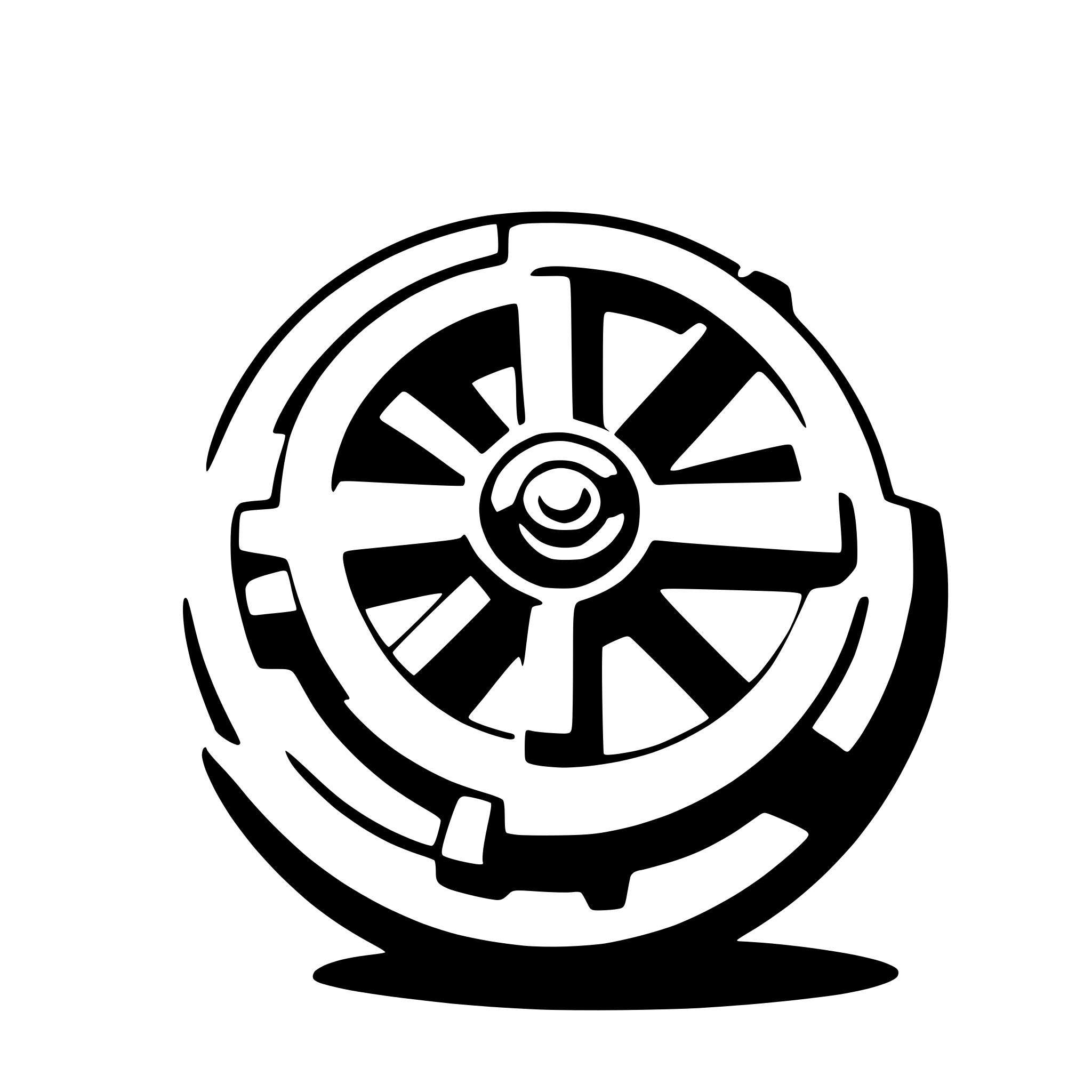 AI-generated SVG of a A icon that looks like a gear wheel and a disc