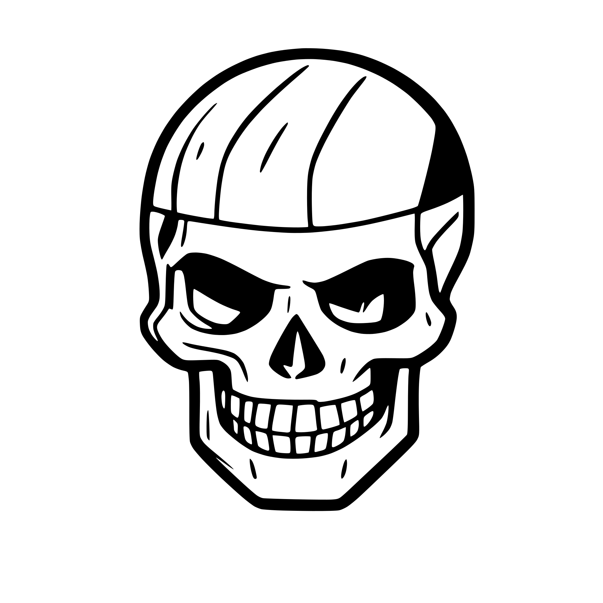 AI-generated SVG of a skull