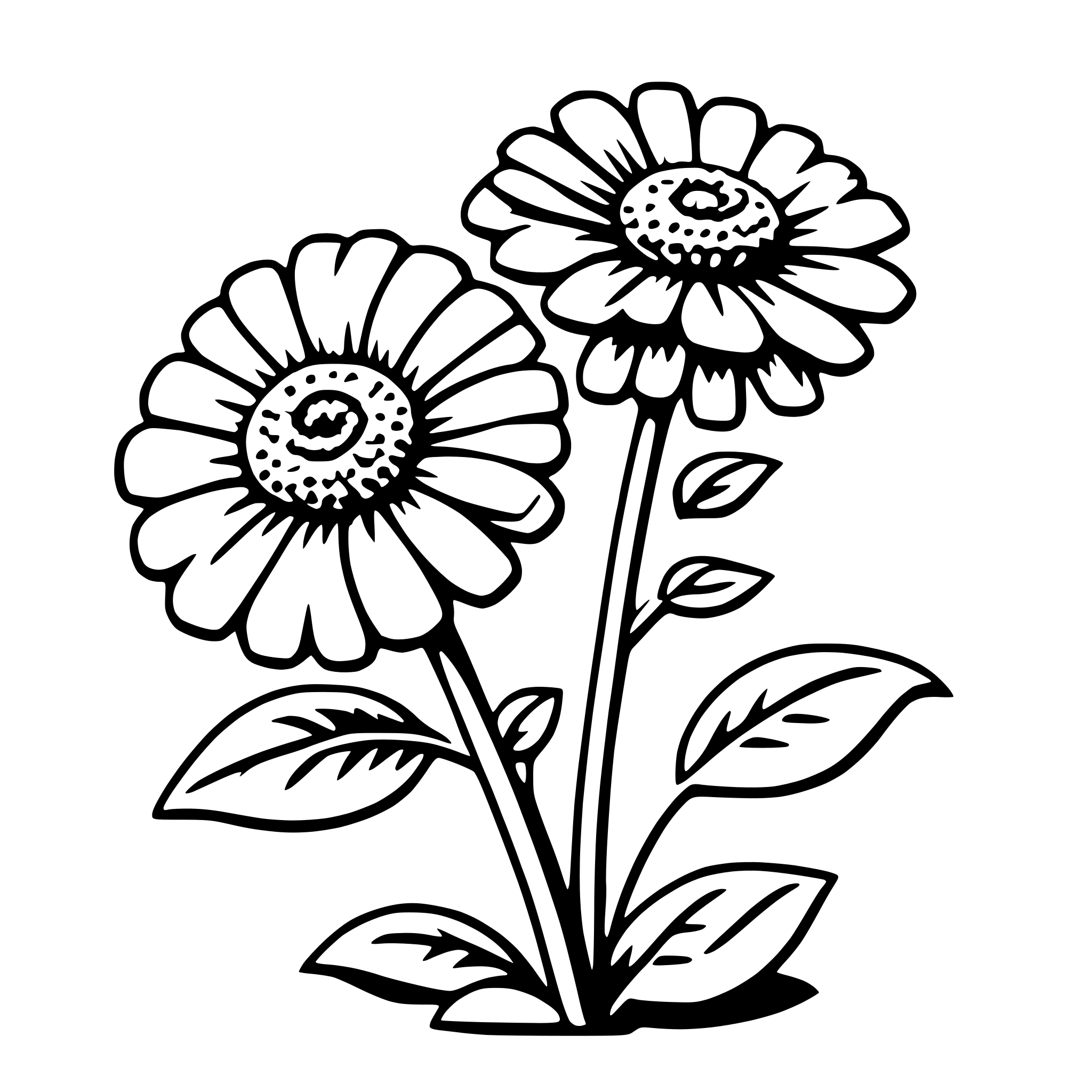 AI-generated SVG of a zinnia