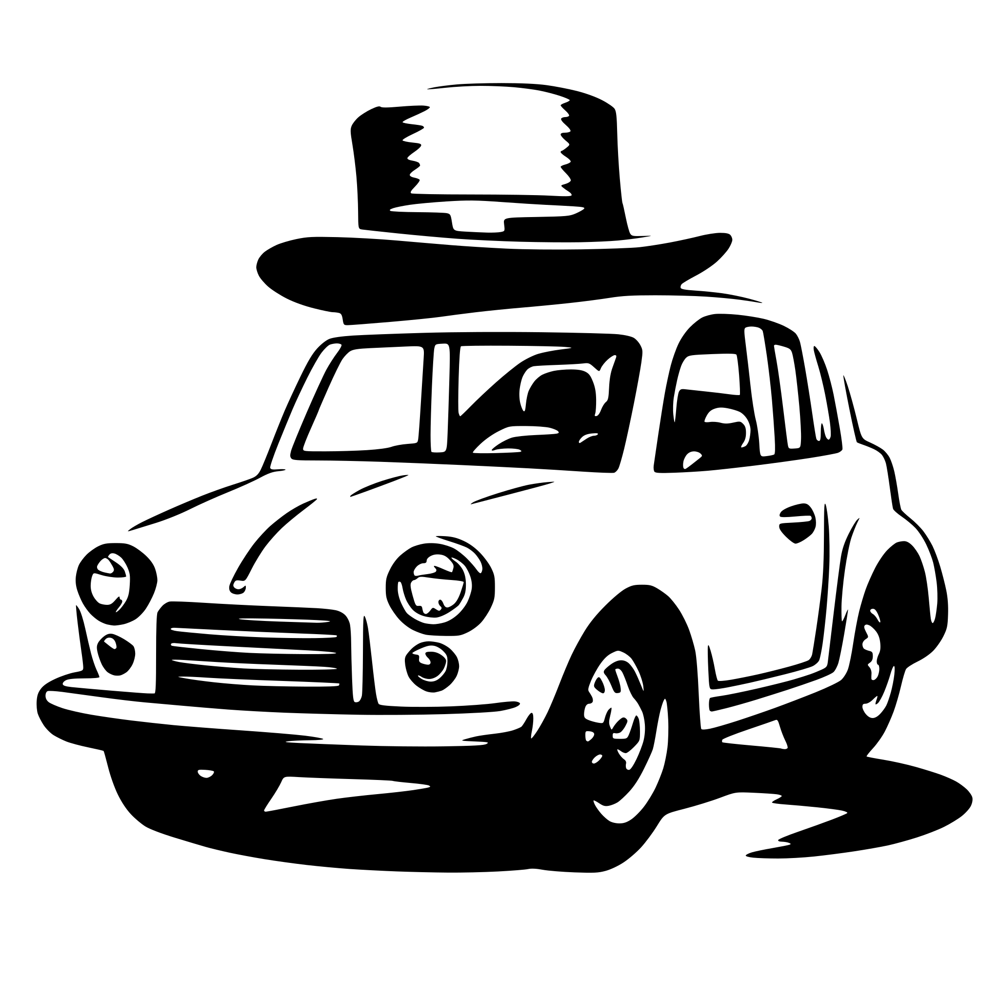 AI-generated SVG of 'car with hat'