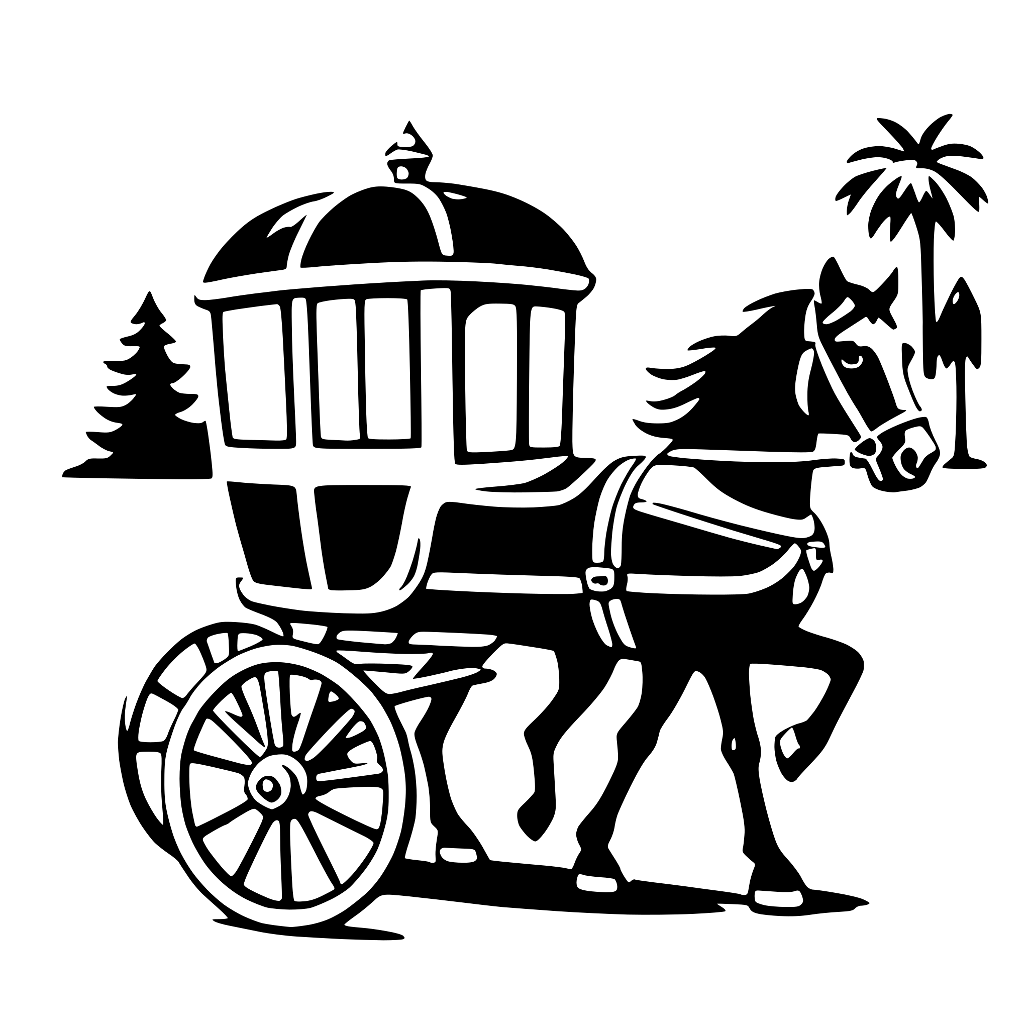 AI-generated SVG of a horse-drawn carriage