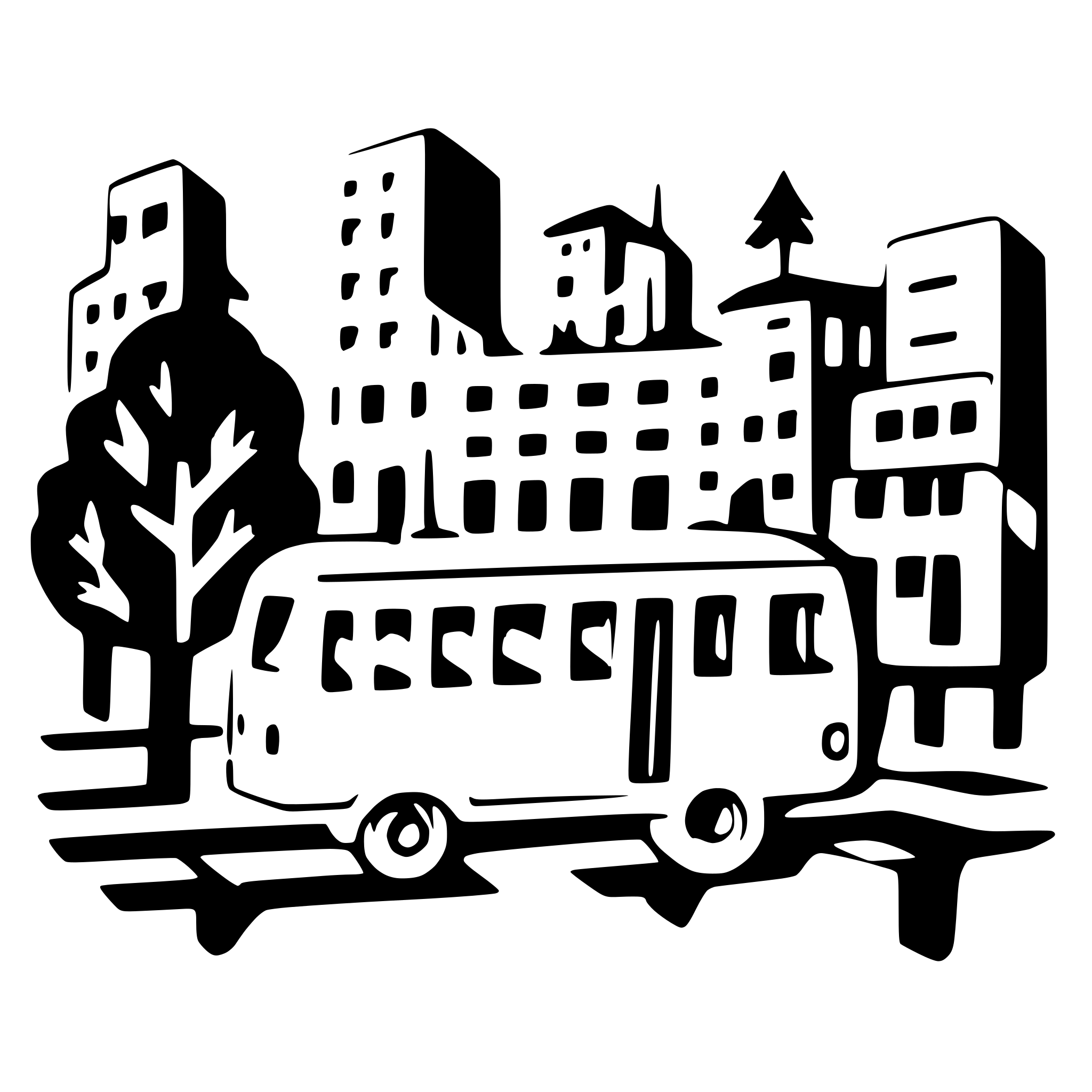 AI-generated SVG of a big city lots of trees and public transport AI-generated SVG of a big city lots of trees and public transport