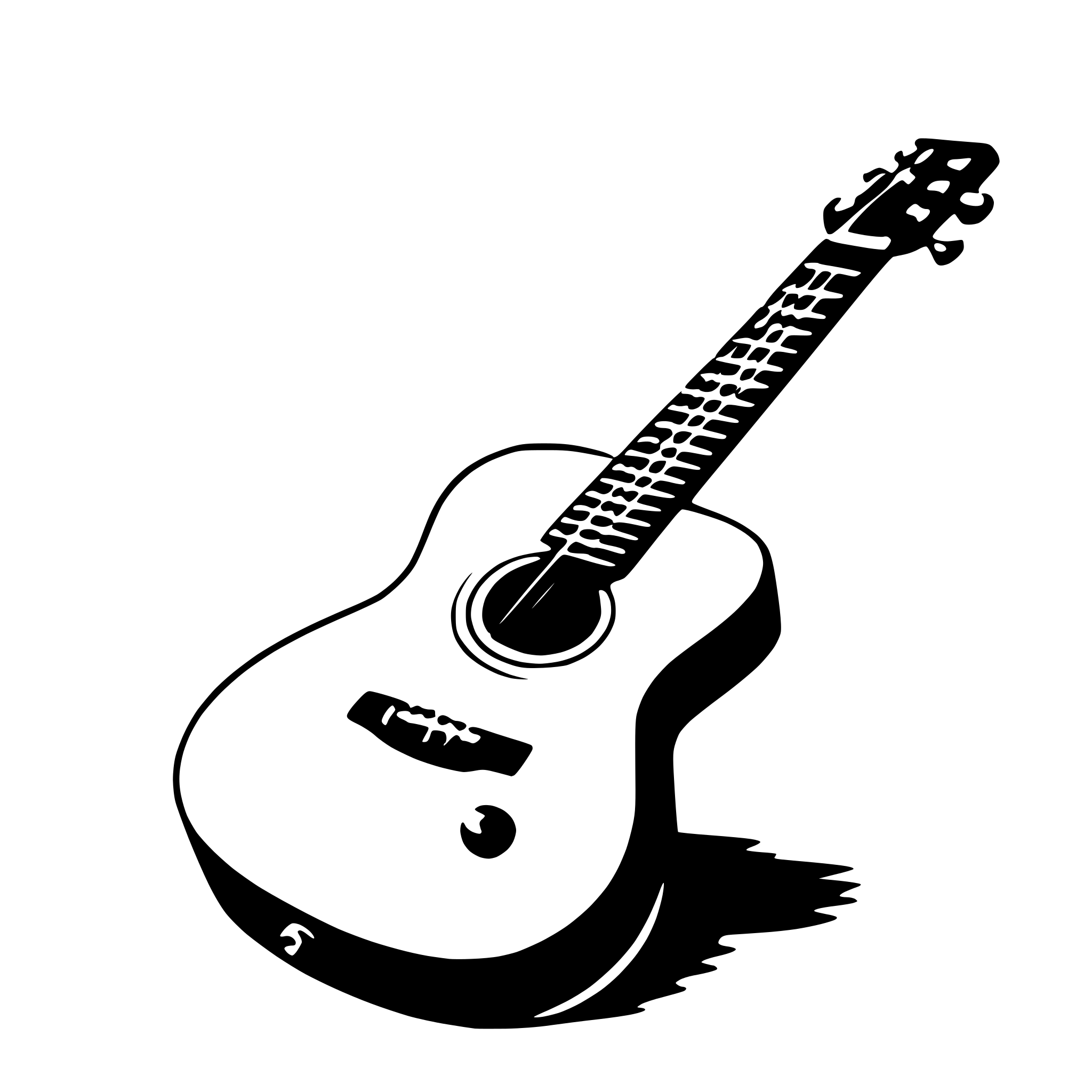 AI-generated SVG of 'guitar and notes'