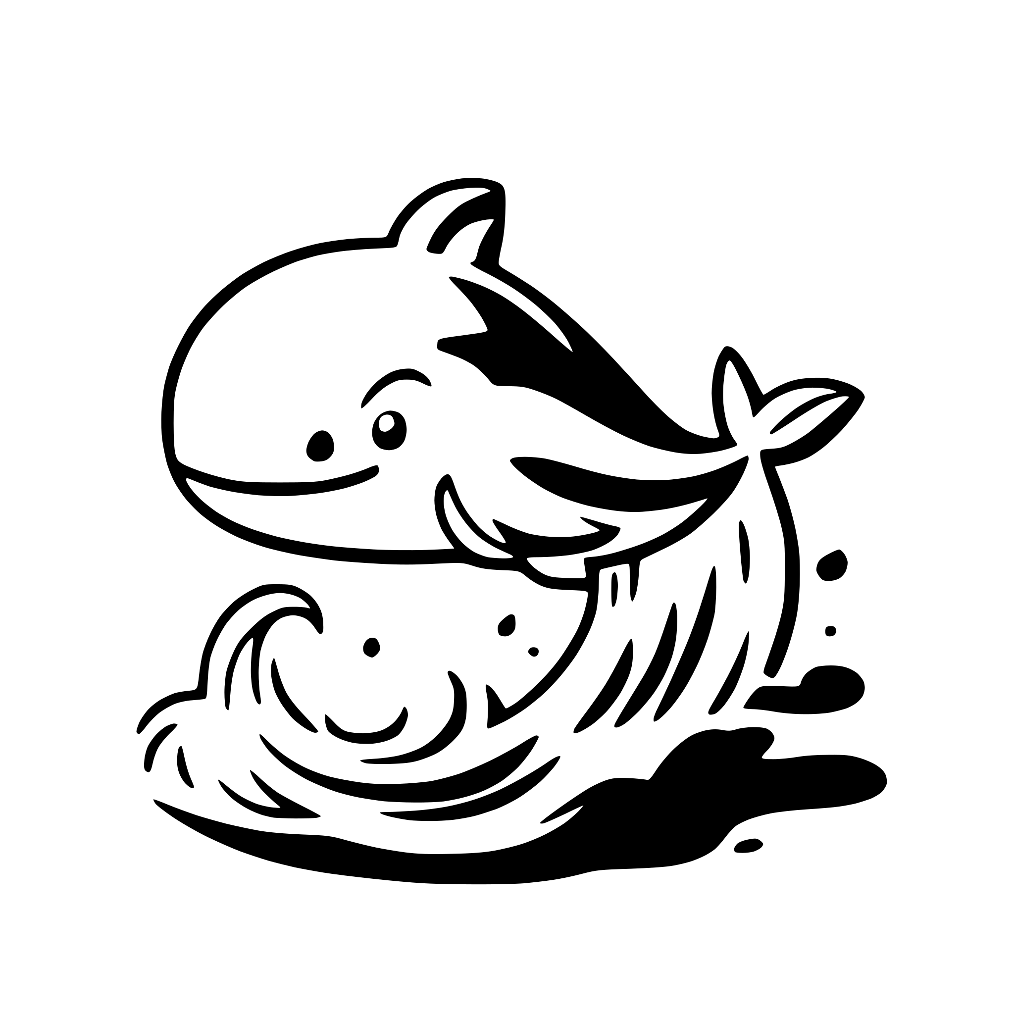 AI-generated SVG of 'a whale splashing in the ocean waves'