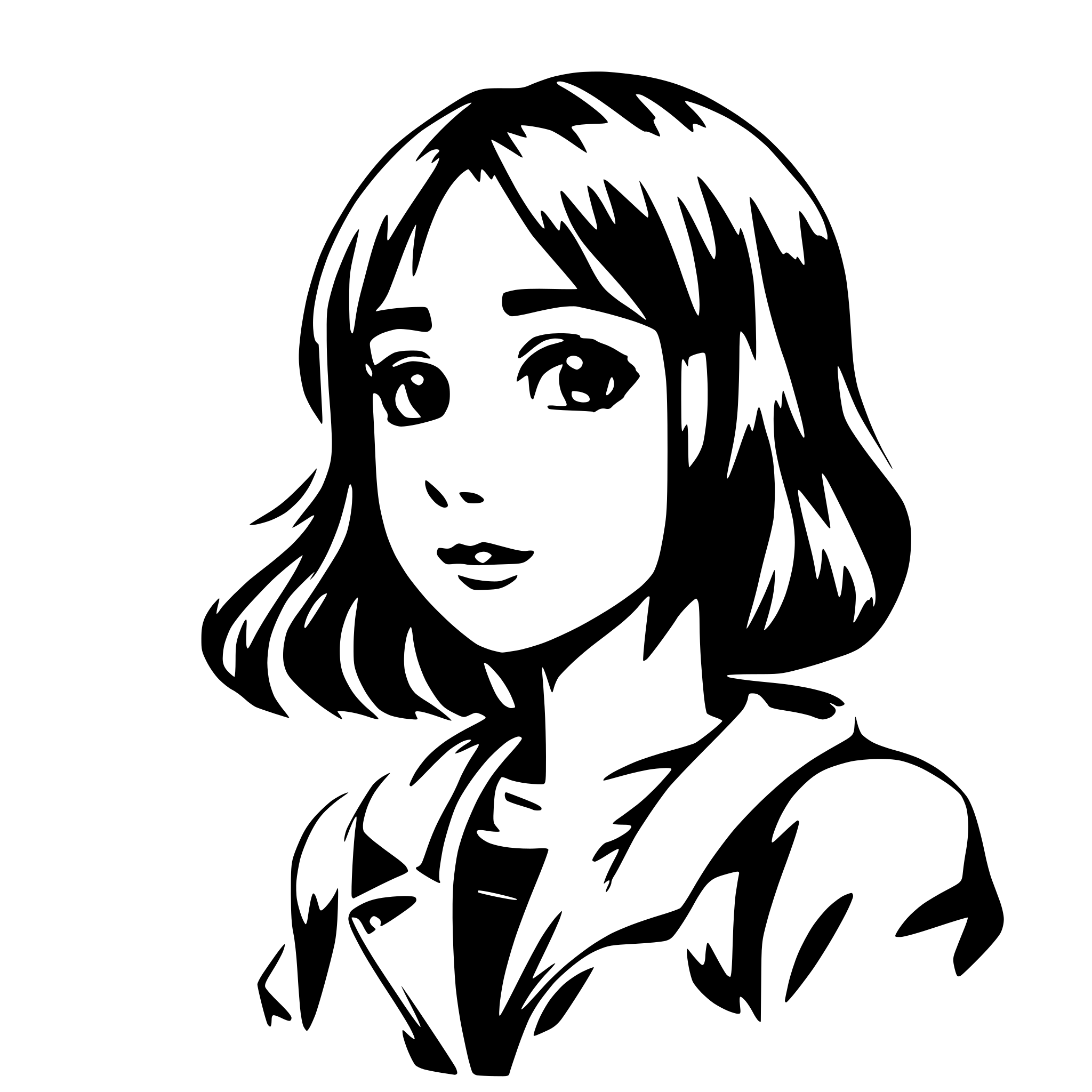 AI-generated SVG of 'anime girl physics'