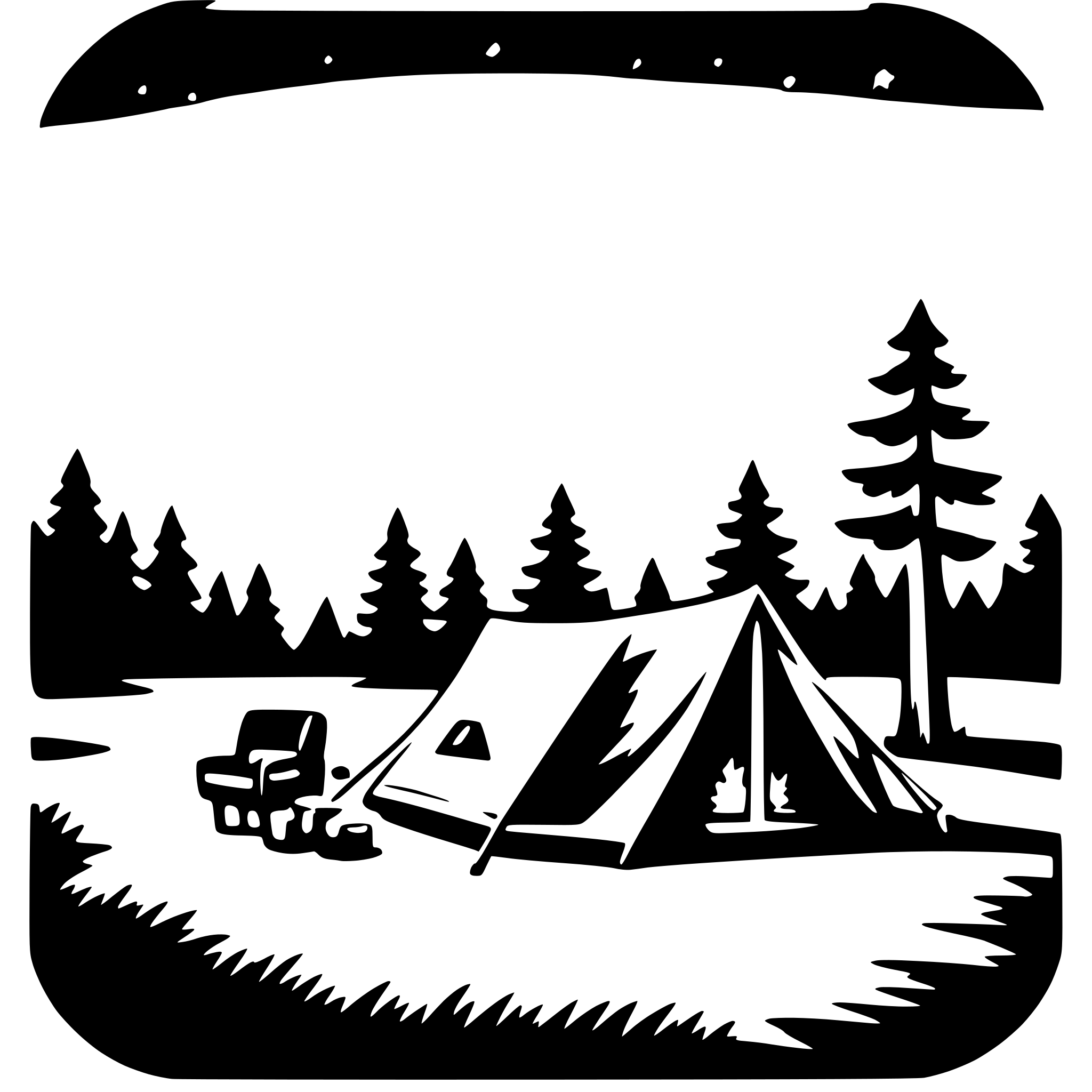 AI-generated SVG of a camping under stars
