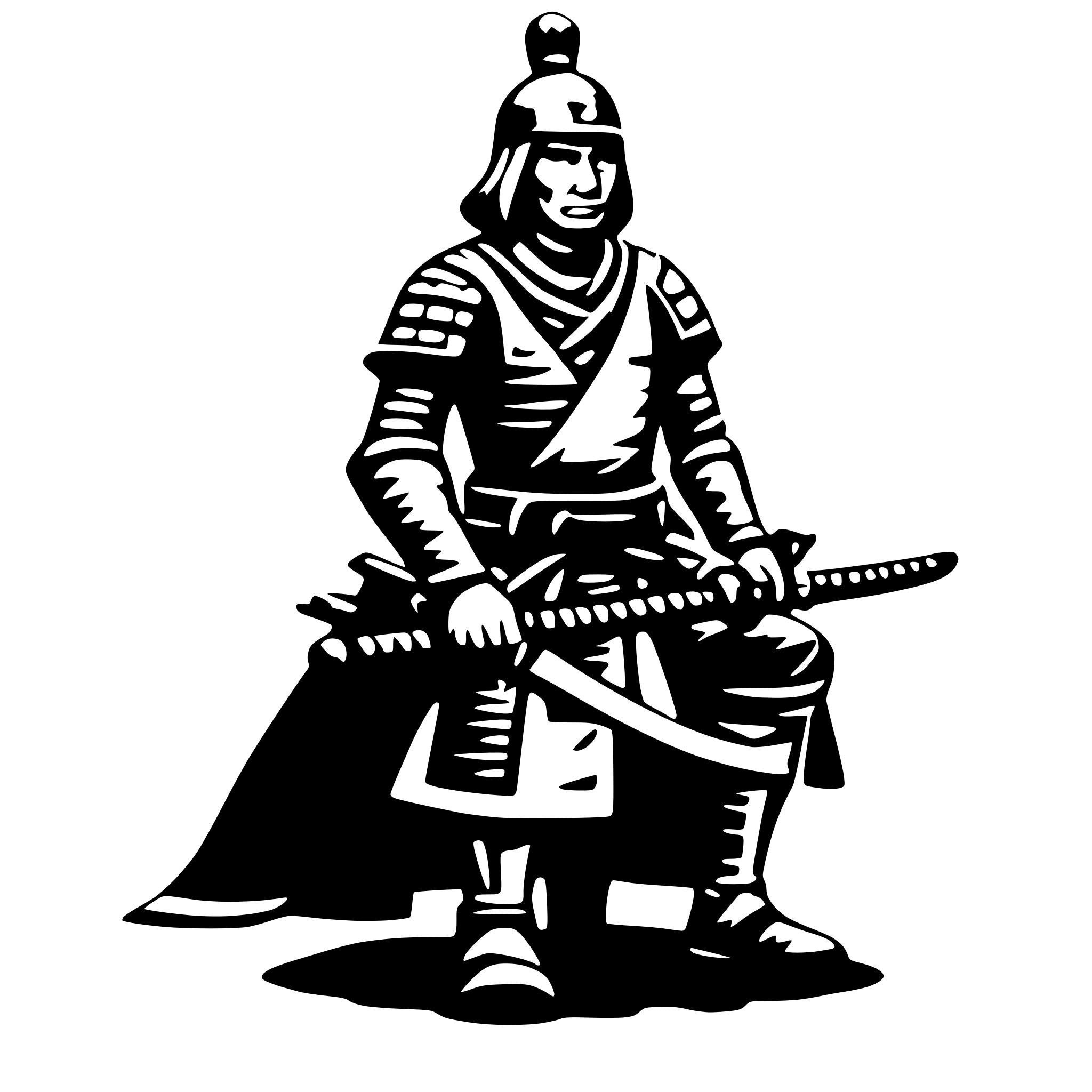 AI-generated SVG of a old samurai