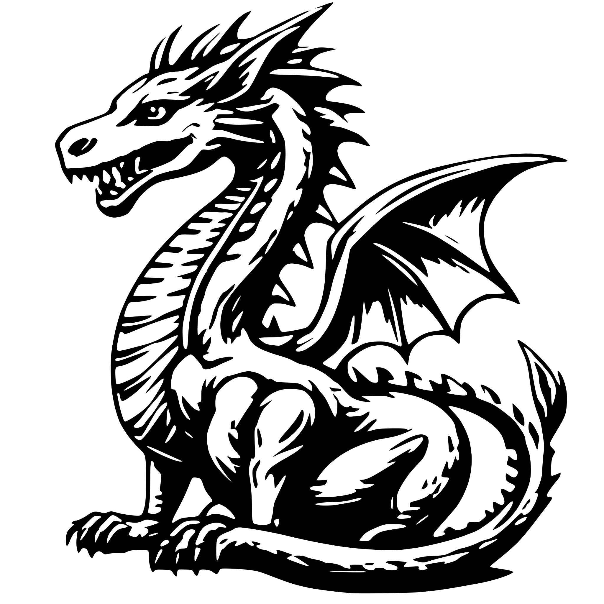 AI-generated SVG of a dragon