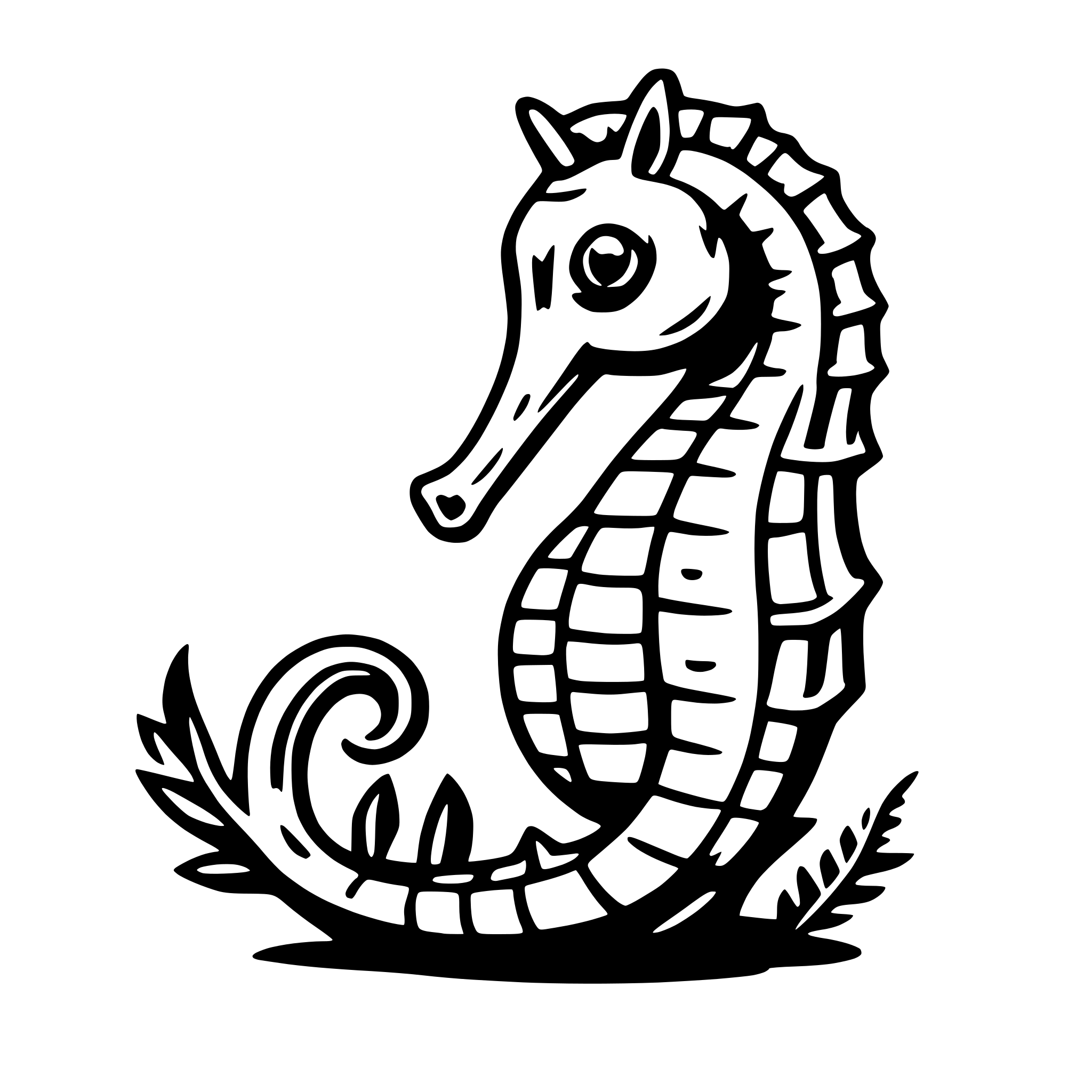 AI-generated SVG of a seahorse