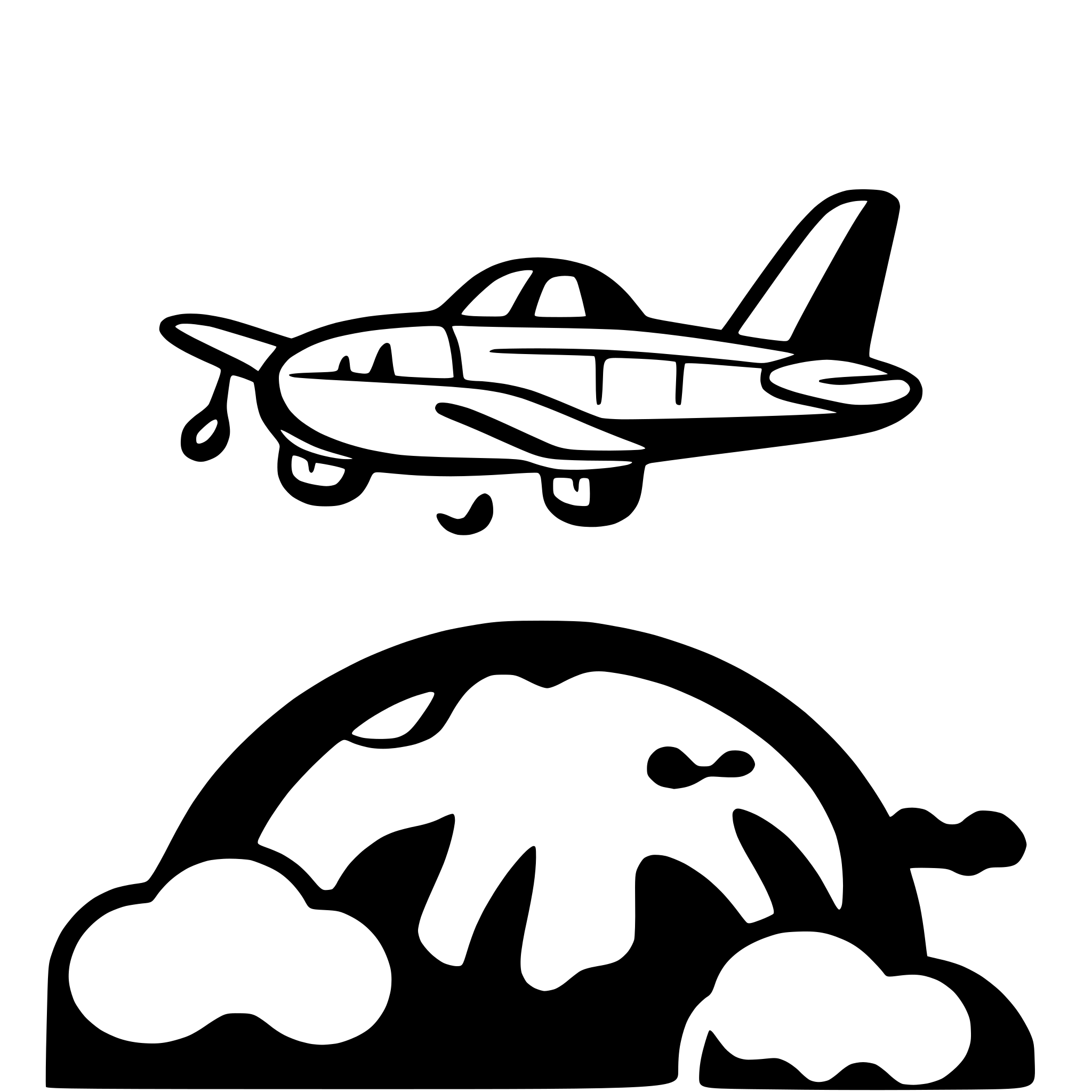 AI-generated SVG of a airplane flying above clouds