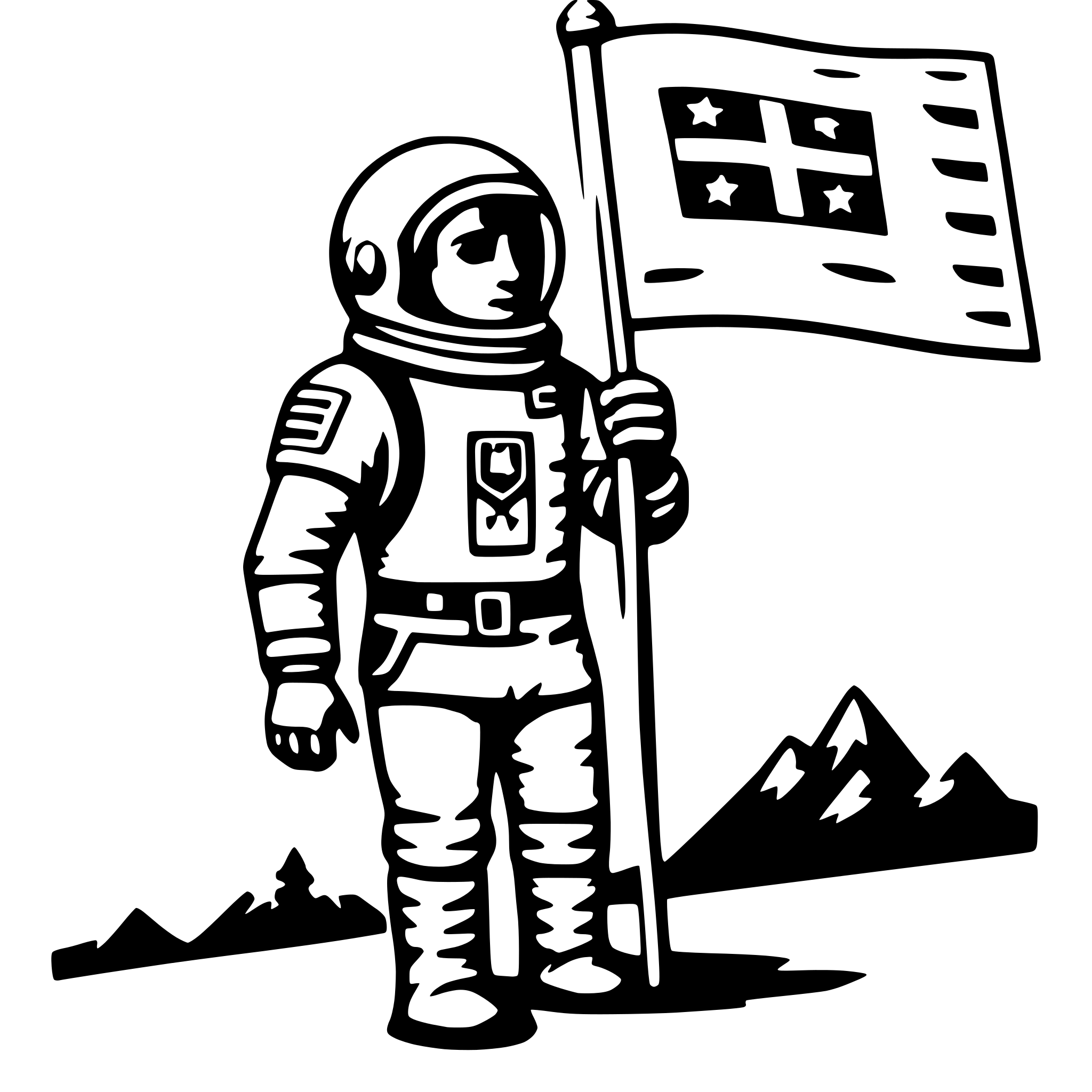 AI-generated SVG of a astronaut and flag