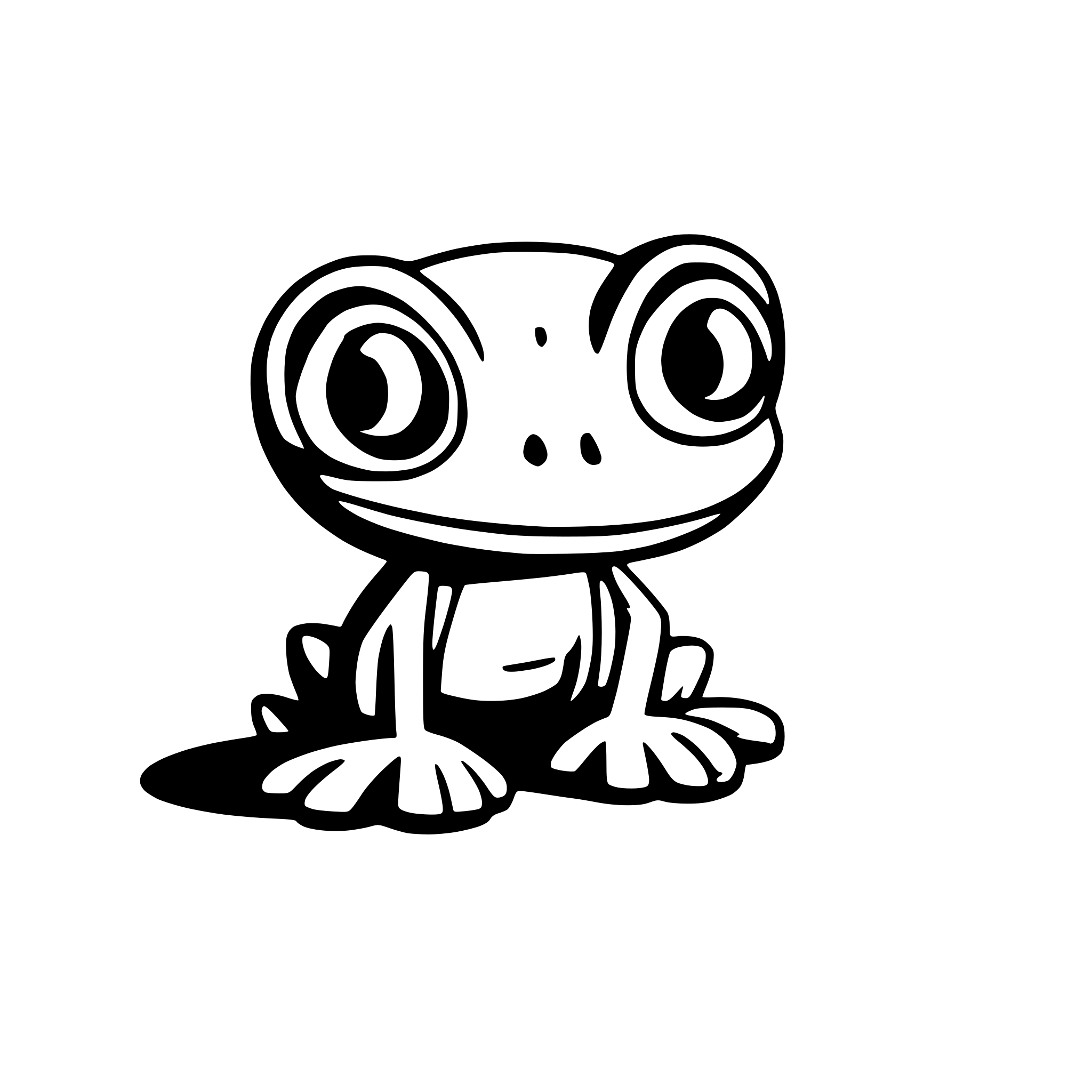 AI-generated SVG of a a very cartoon looking frog in the style of disney