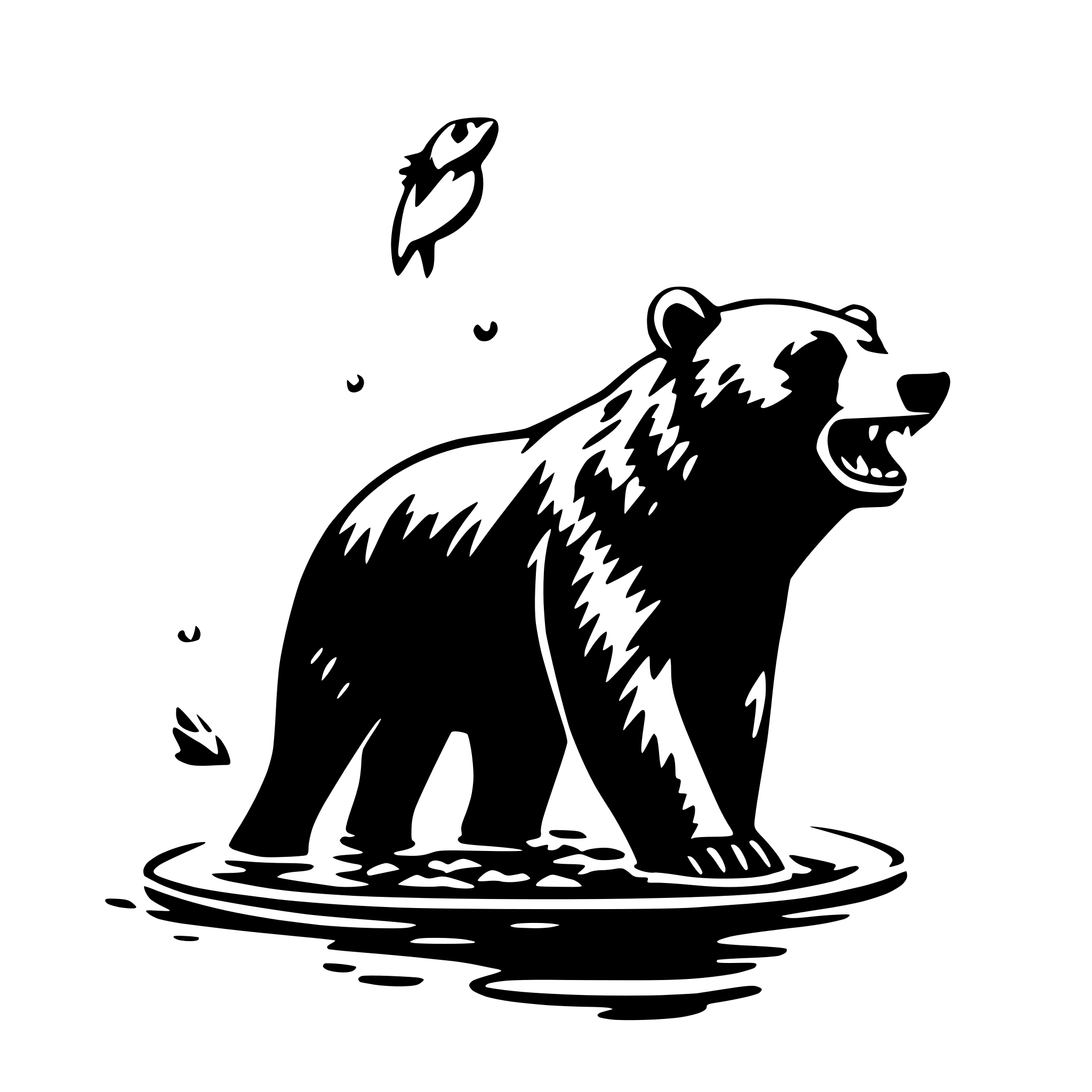 AI-generated SVG of 'bear catching fish'