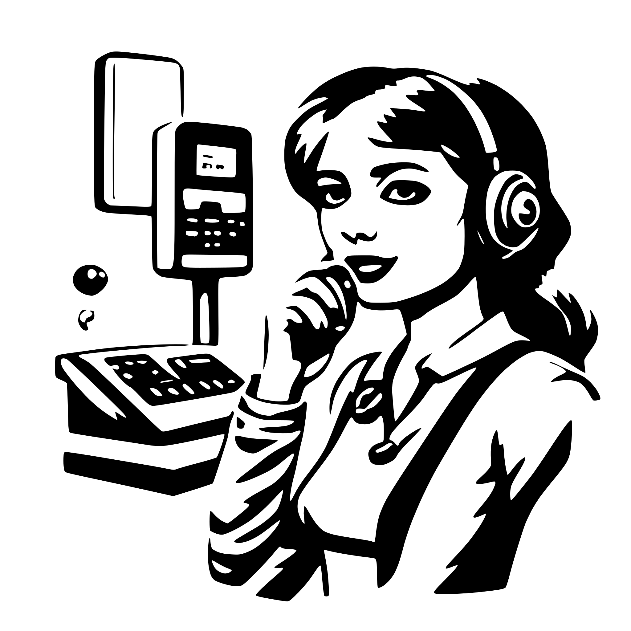AI-generated SVG of 'telecaller'