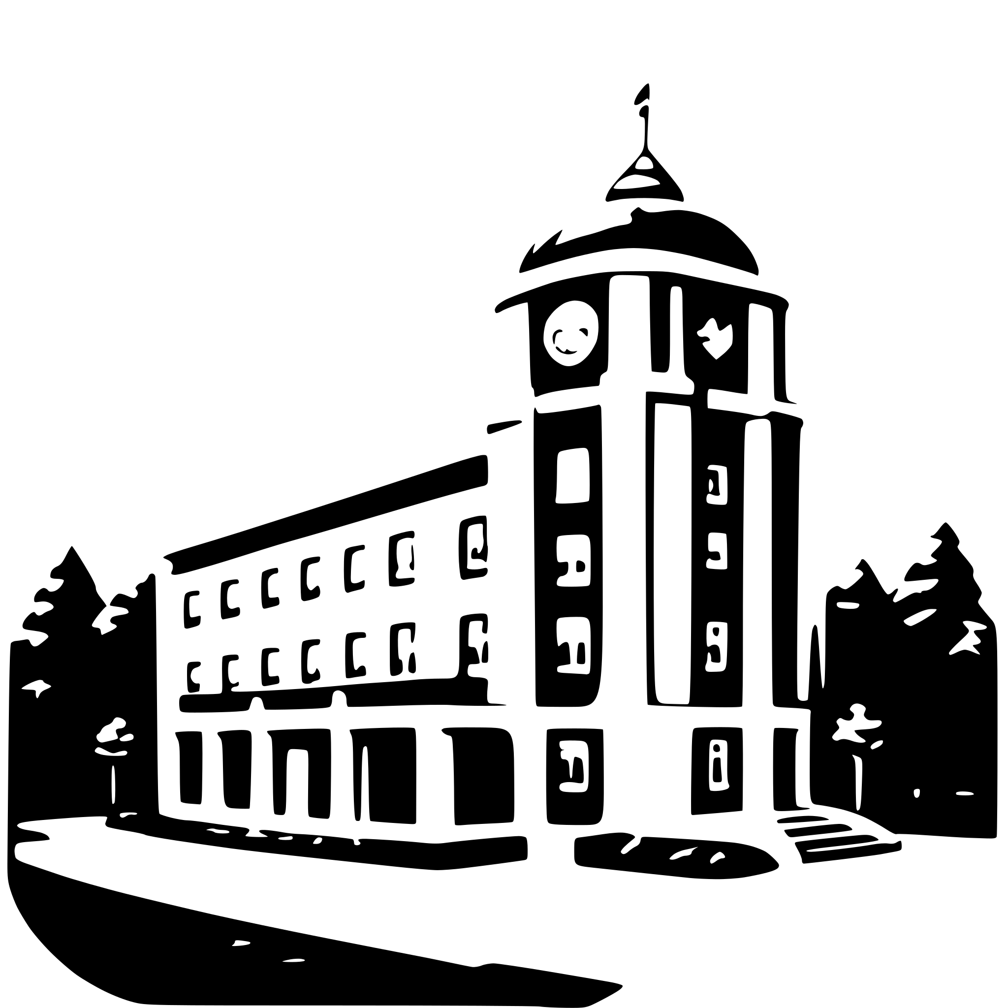 AI-generated SVG of a university building