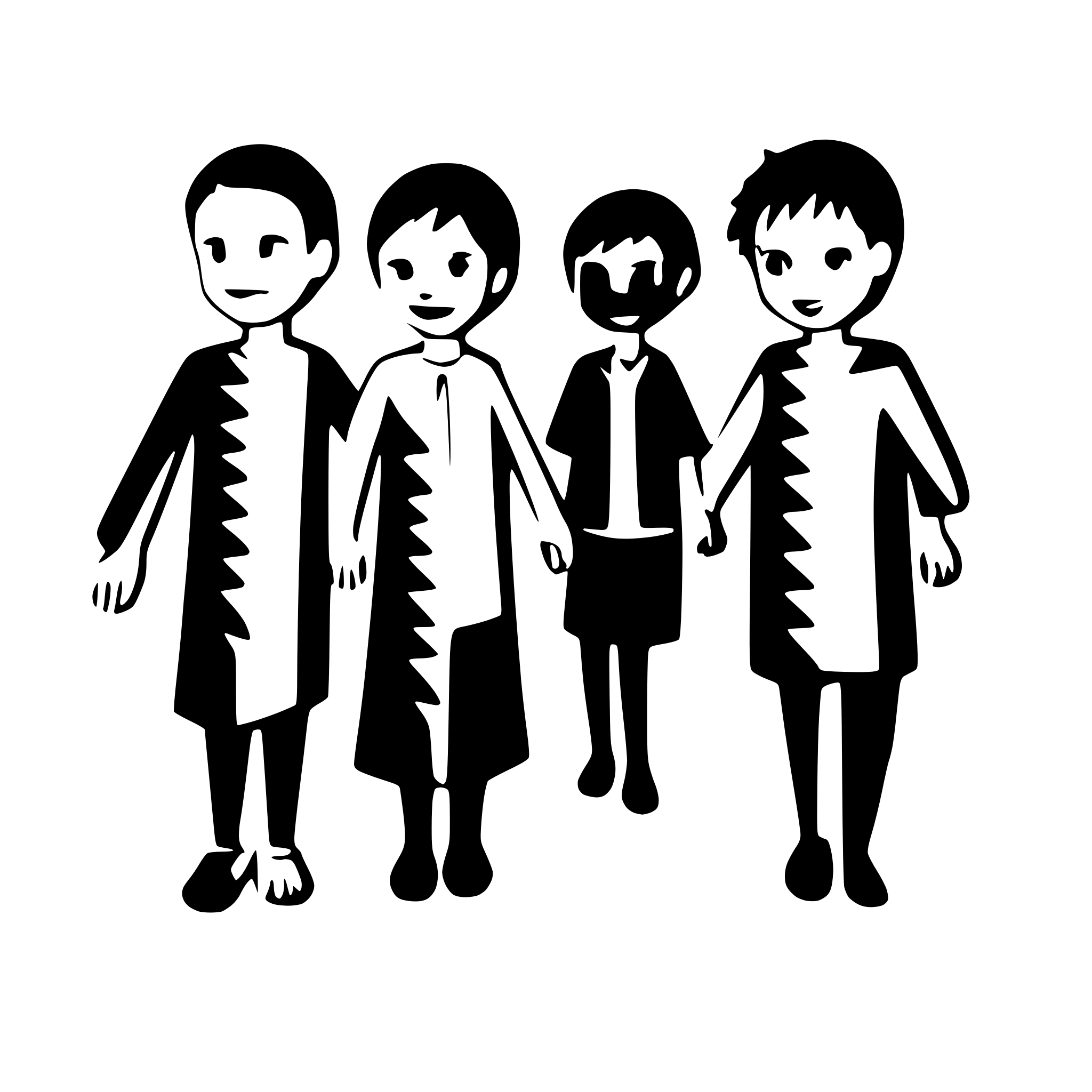 AI-generated SVG of a boys forming a line and holding hands