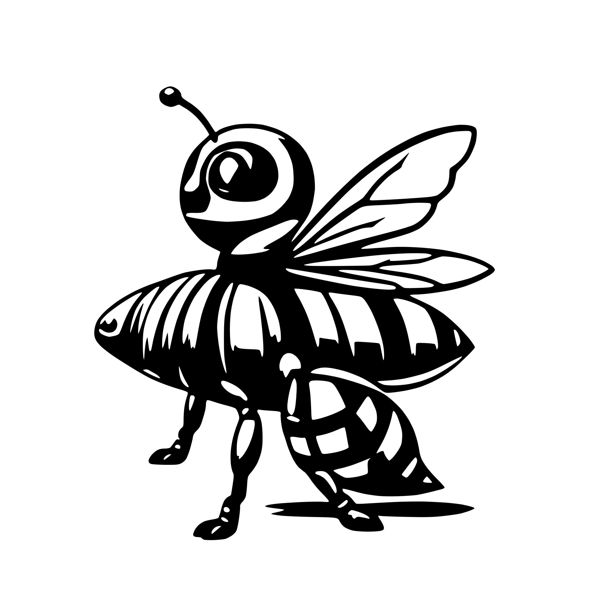 AI-generated SVG of 'bee with body is a syringe'