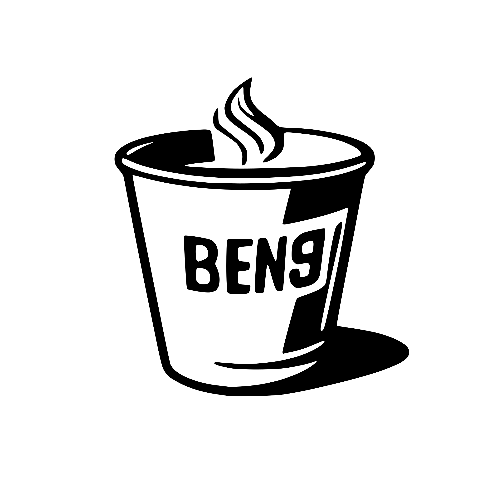 AI-generated SVG of a plain polypaper cup with phrase "Buenos dias!" in a booble font in two lines