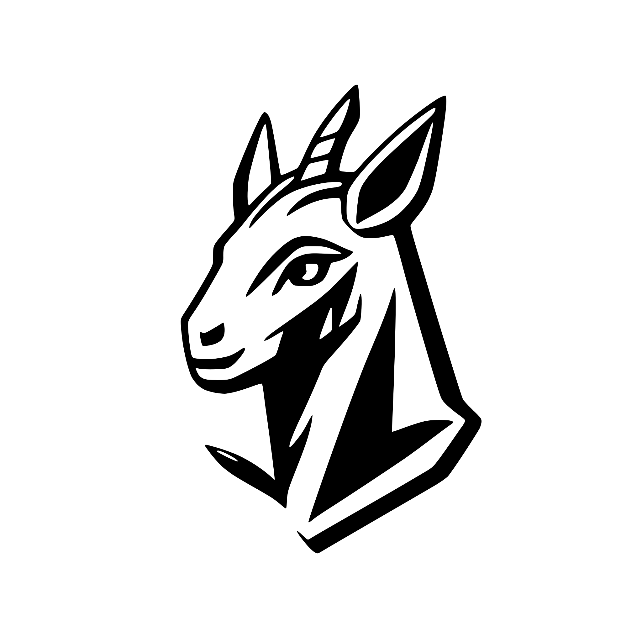 AI-generated SVG of 'symmetric lama head'