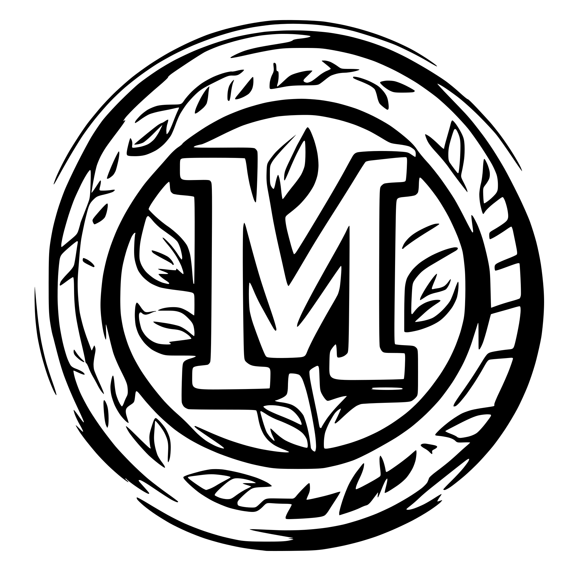 AI-generated SVG of a logo of initials m and k