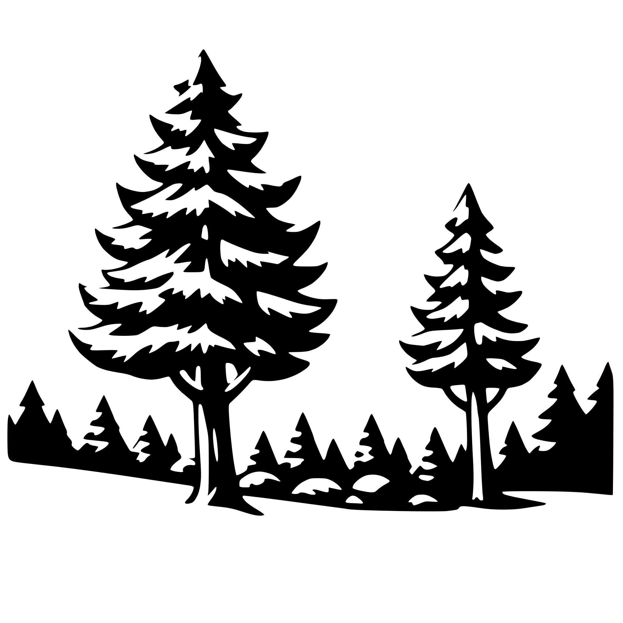 AI-generated SVG of a snowy forest