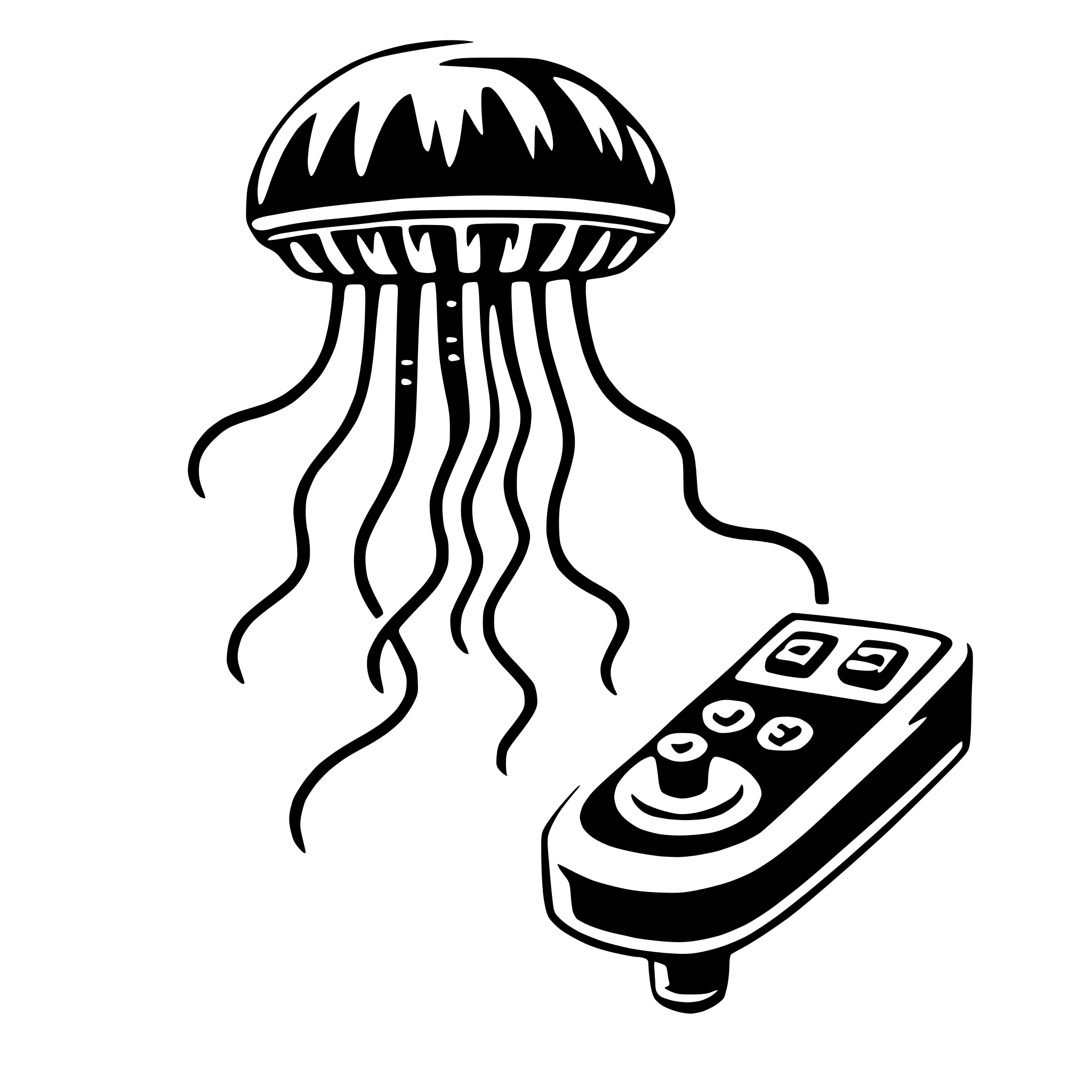 AI-generated SVG of a jellyfish with joystick