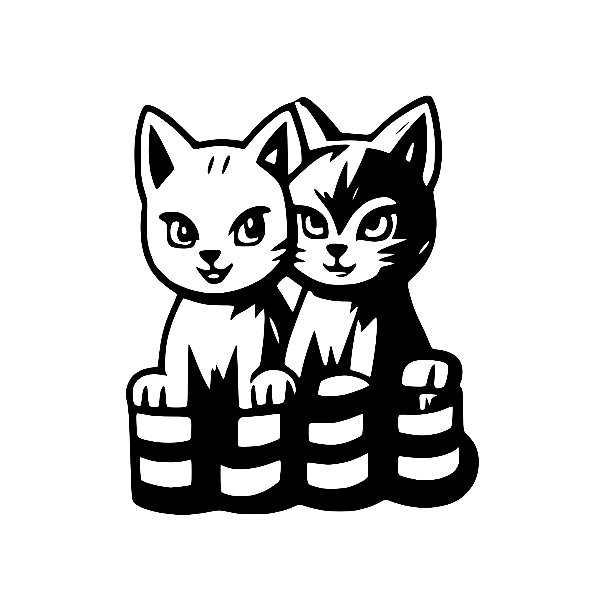 AI-generated SVG of a kittens stake on top each other