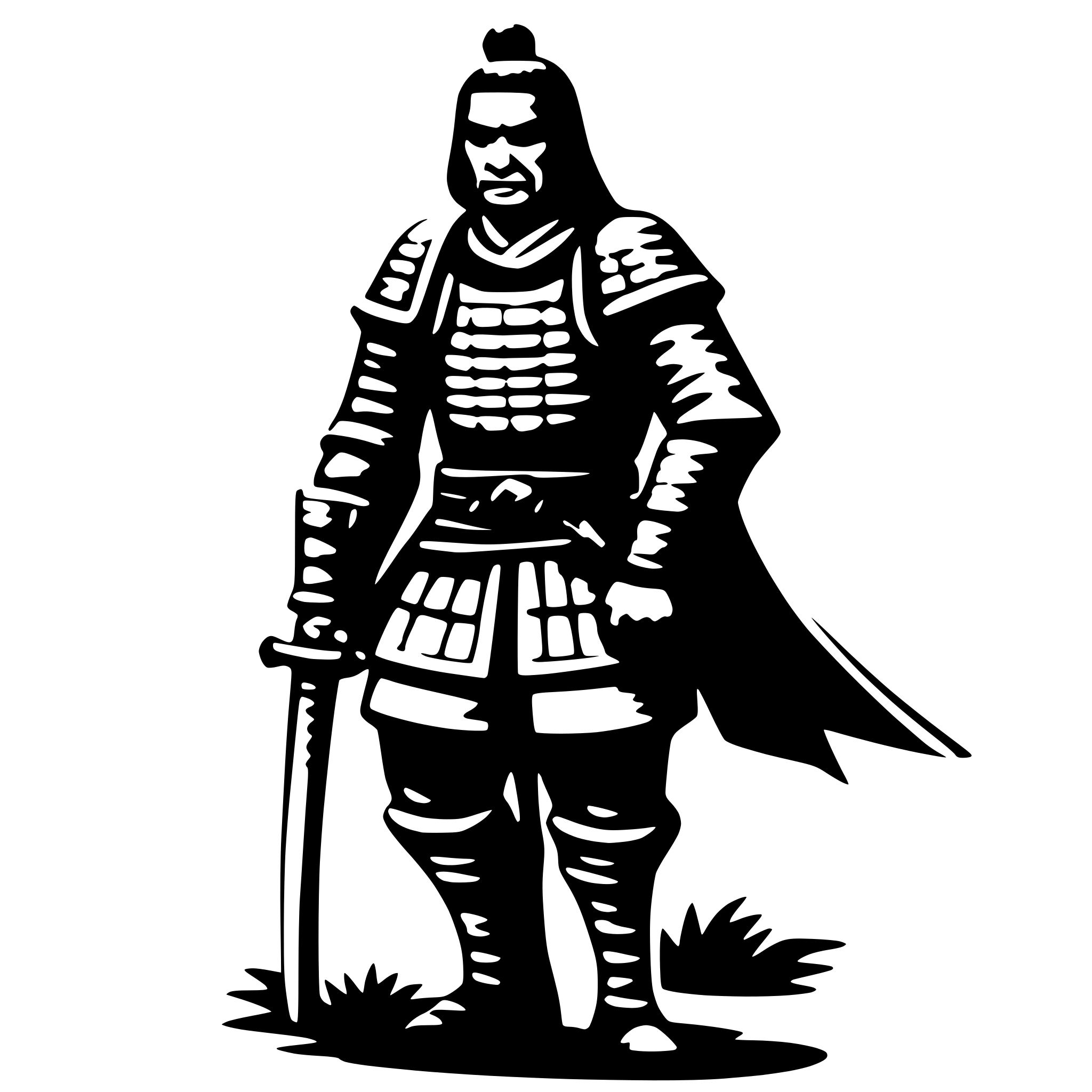 AI-generated SVG of a old samurai
