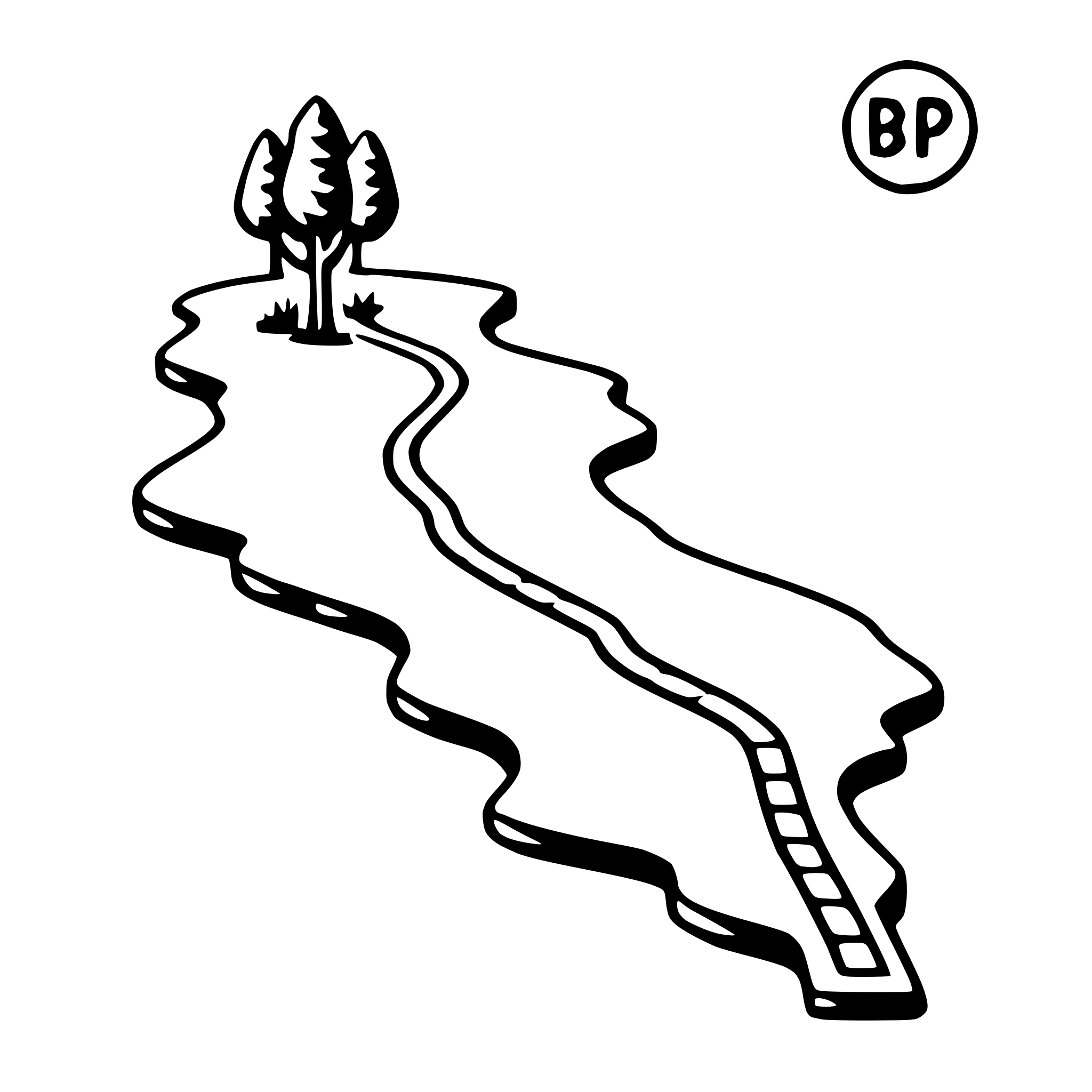 AI-generated SVG of a road trip map