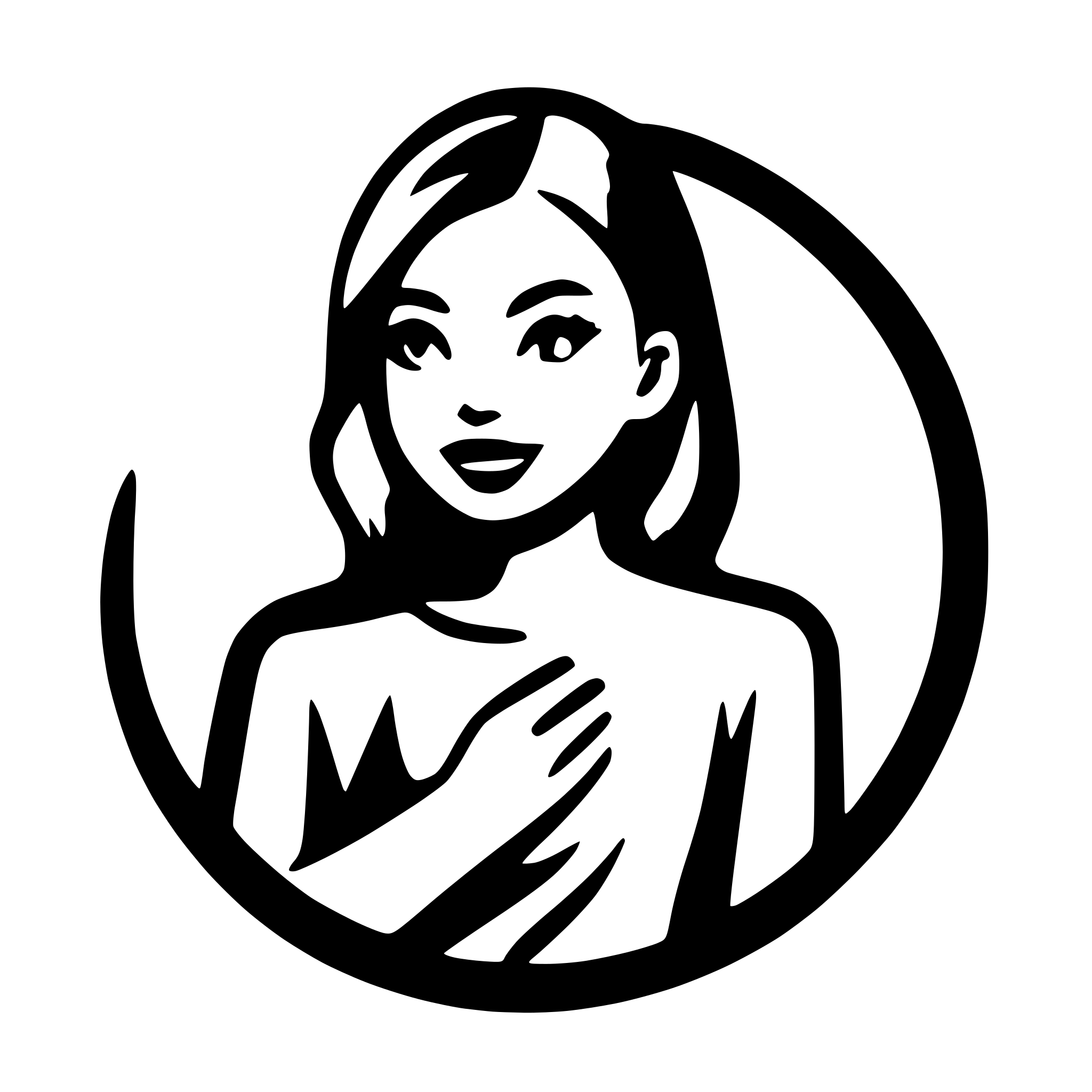 AI-generated SVG of a two woman. The one in the back holding hand on another shoulder. Both in the circle.