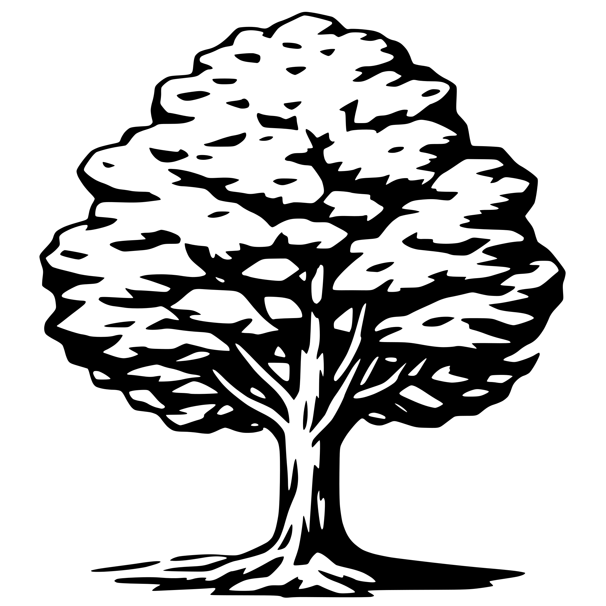 AI-generated SVG of 'single tree with wide crown - 2:1 aspect ratio,'