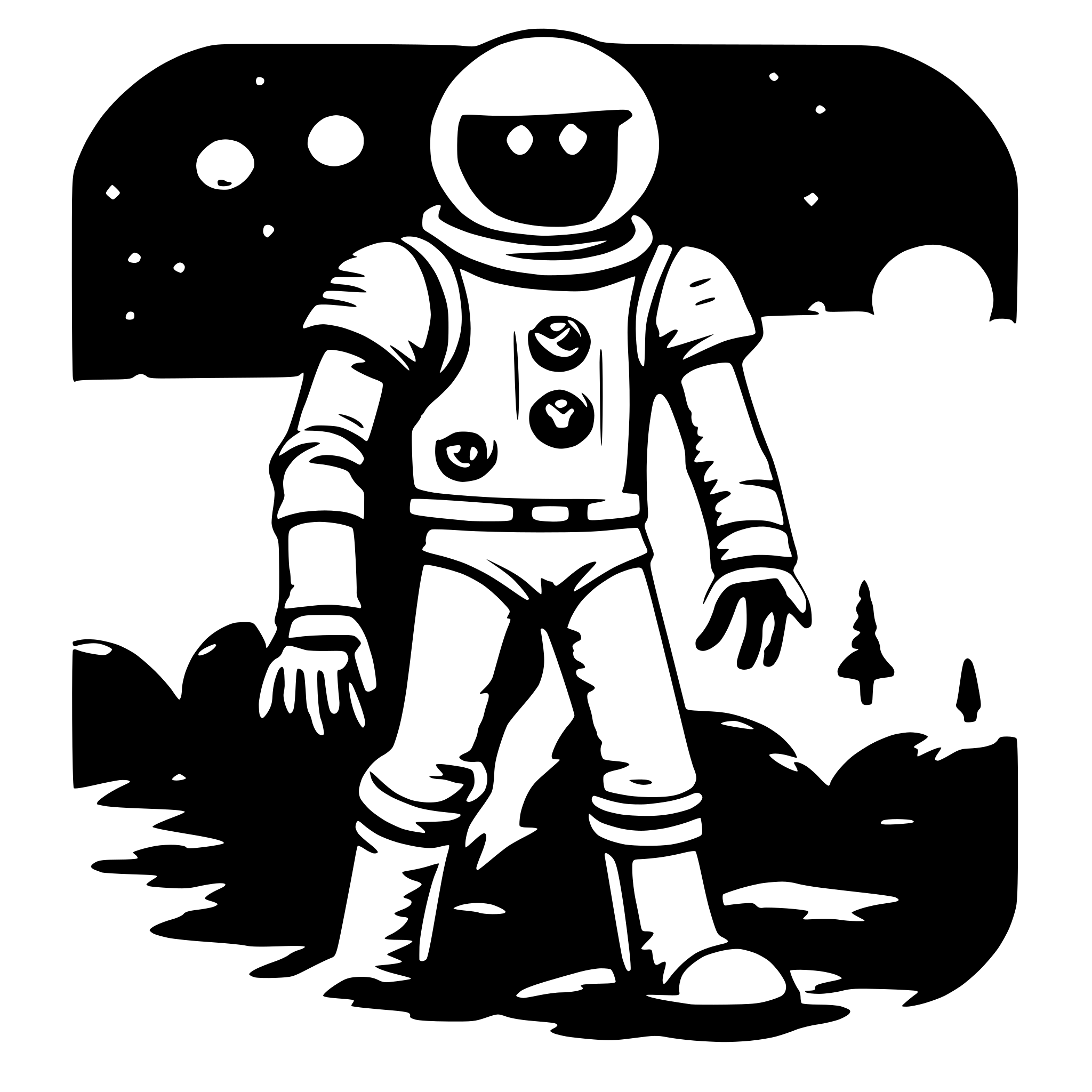 AI-generated SVG of 'Spaceman in space'