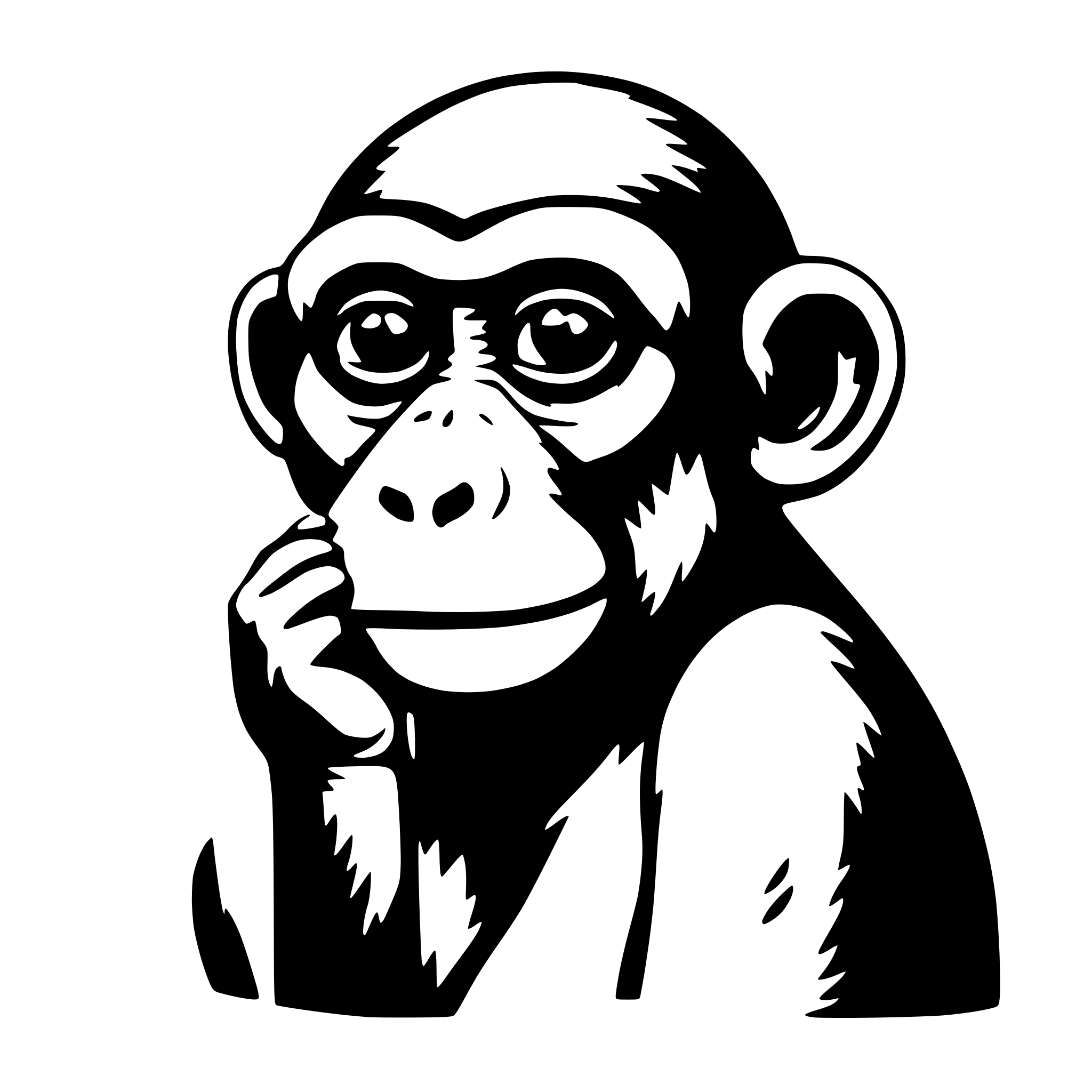 AI-generated SVG of a sad monkey