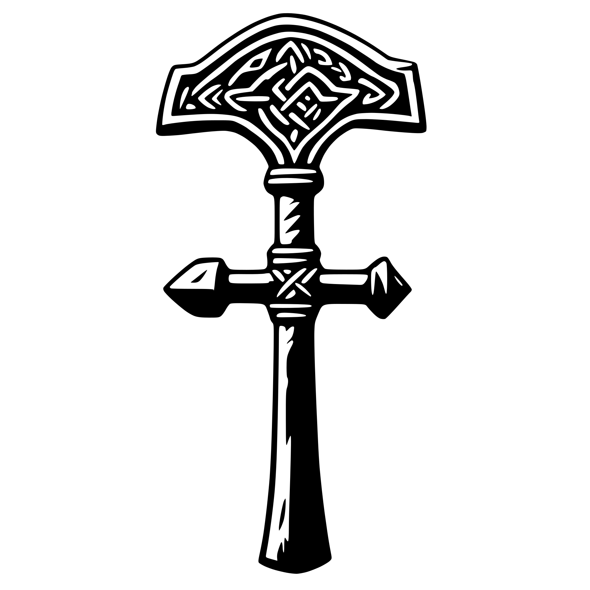 AI-generated SVG of a a hammer with symetrical celtic decoration AI-generated SVG of a a hammer with symetrical celtic decoration