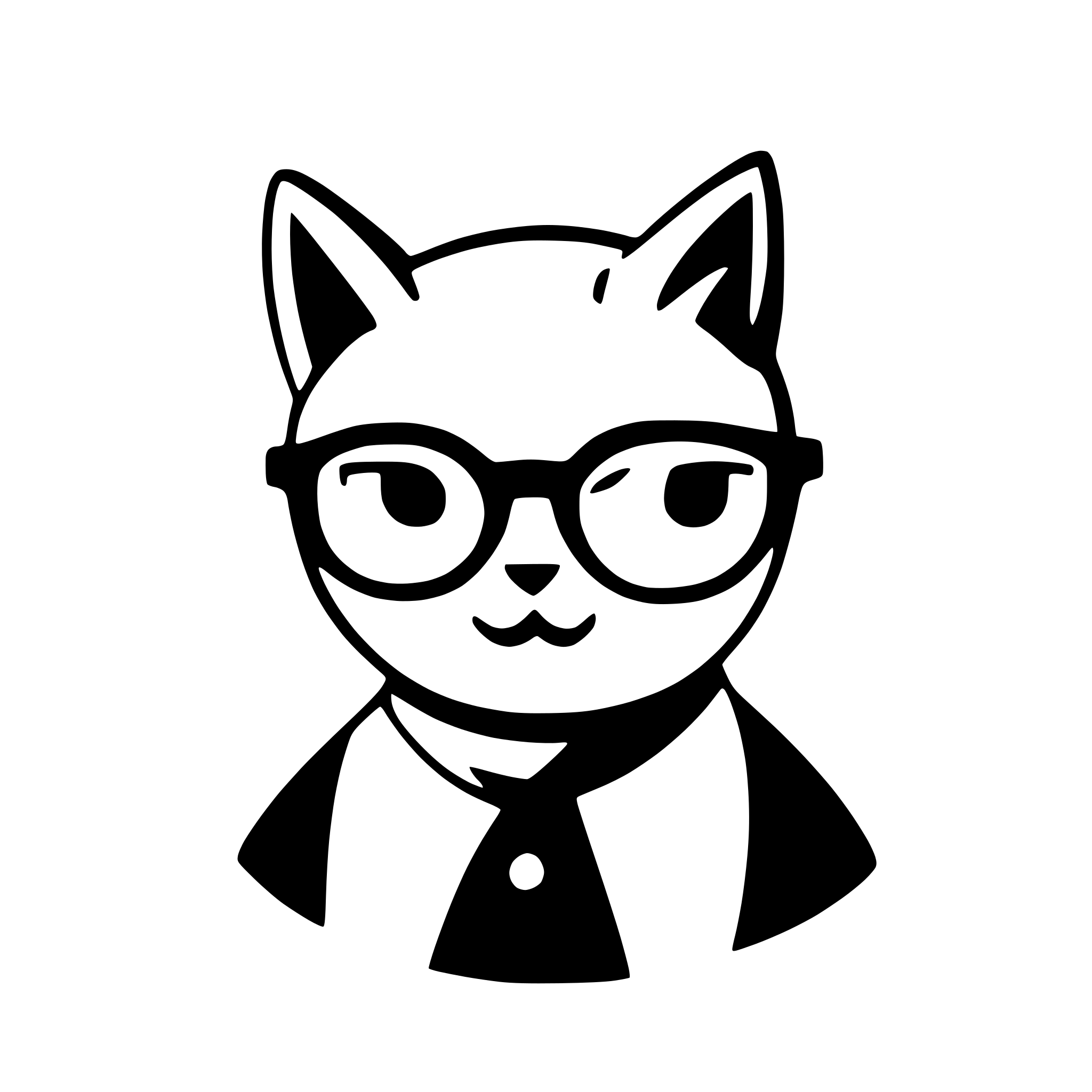 AI-generated SVG of 'fluffy cat in glasses'