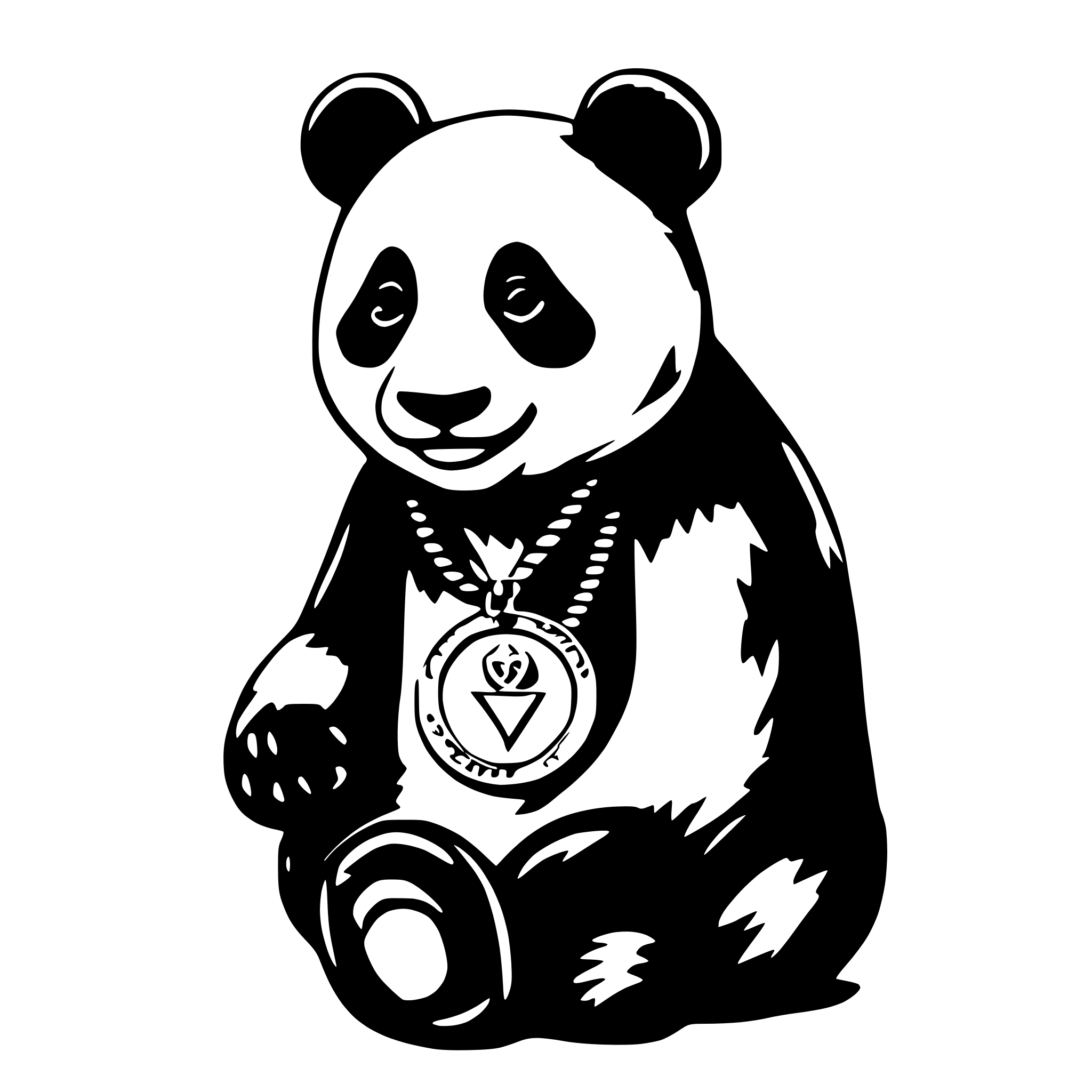 AI-generated SVG of 'Panda with medal'