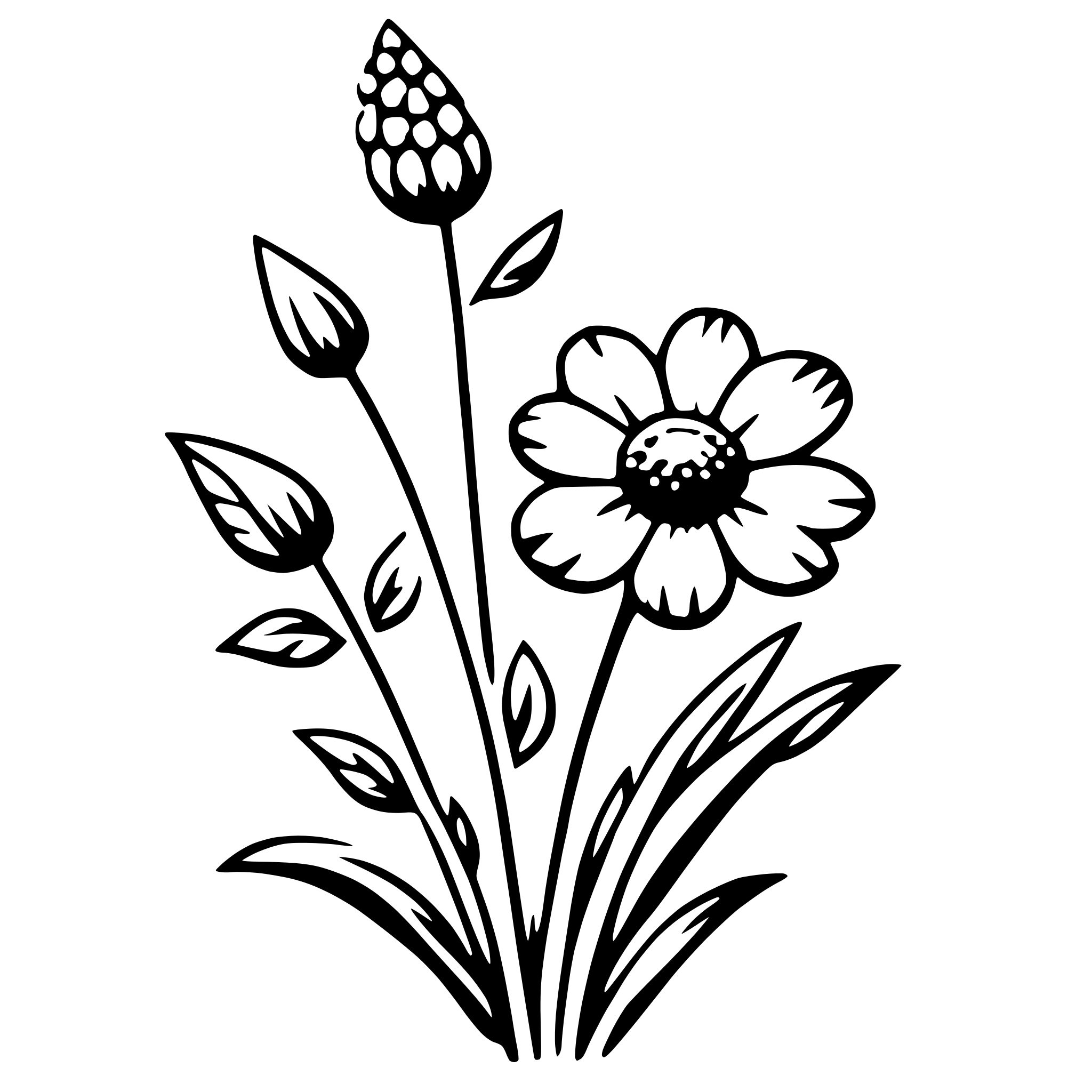 AI-generated SVG of a bouquet of wildflowers