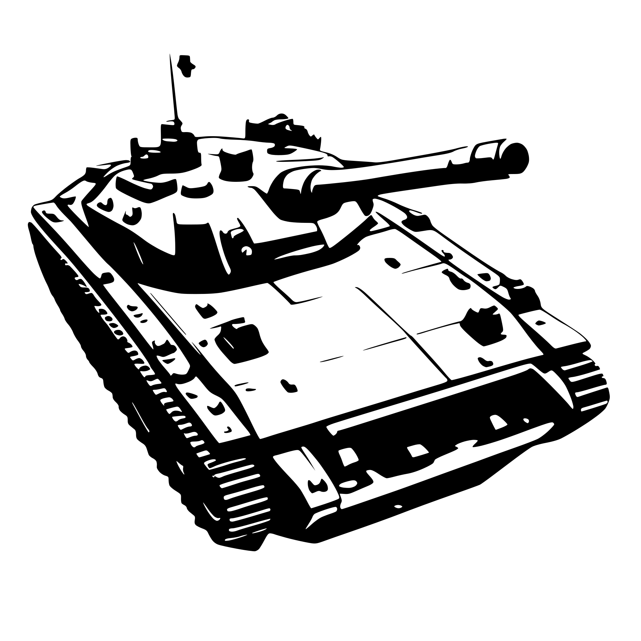 AI-generated SVG of a 2-d top view (north-south) of a main battle tank. AI-generated SVG of a 2-d top view (north-south) of a main battle tank.