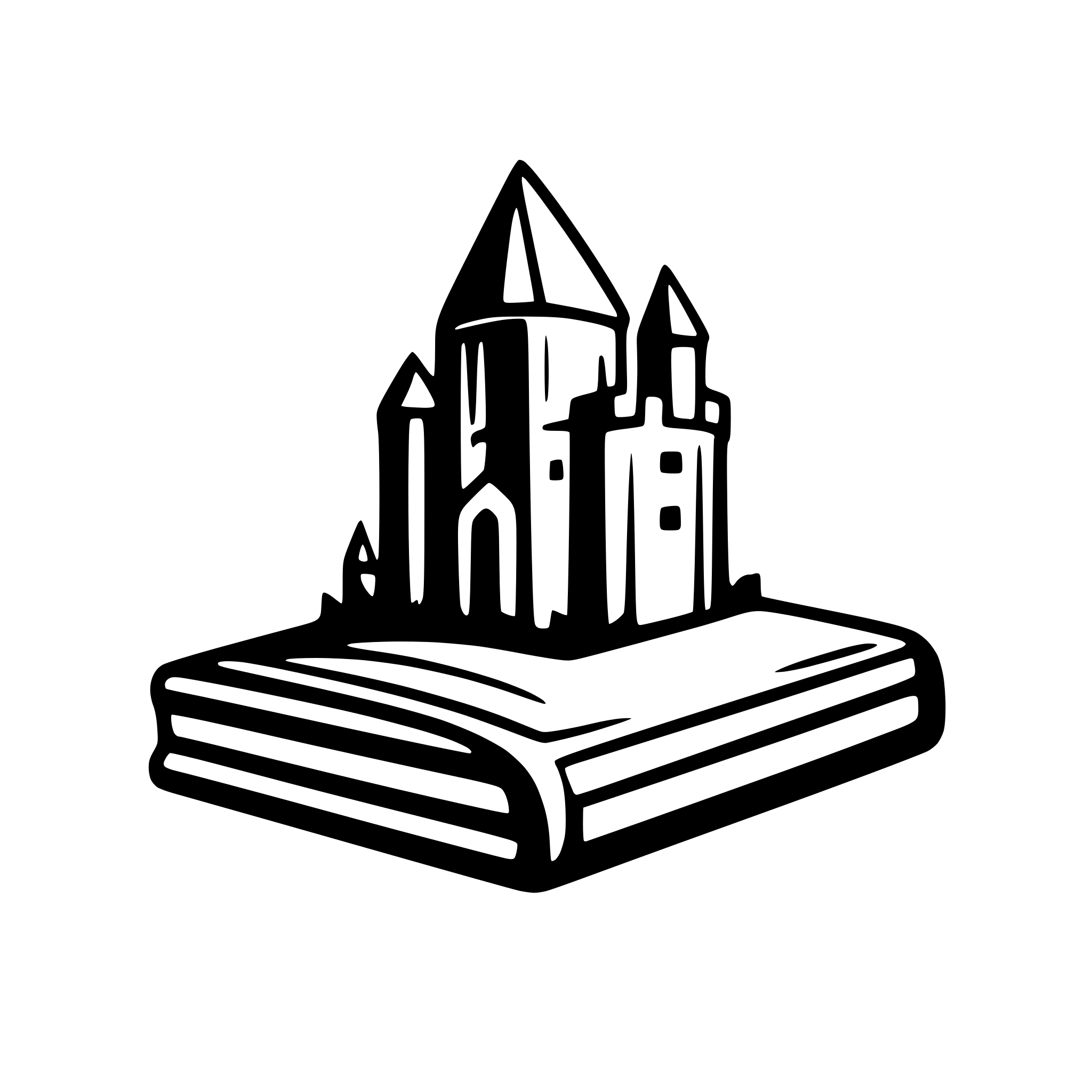 AI-generated SVG of a a logo that looks like a castle keep and a book at the same time