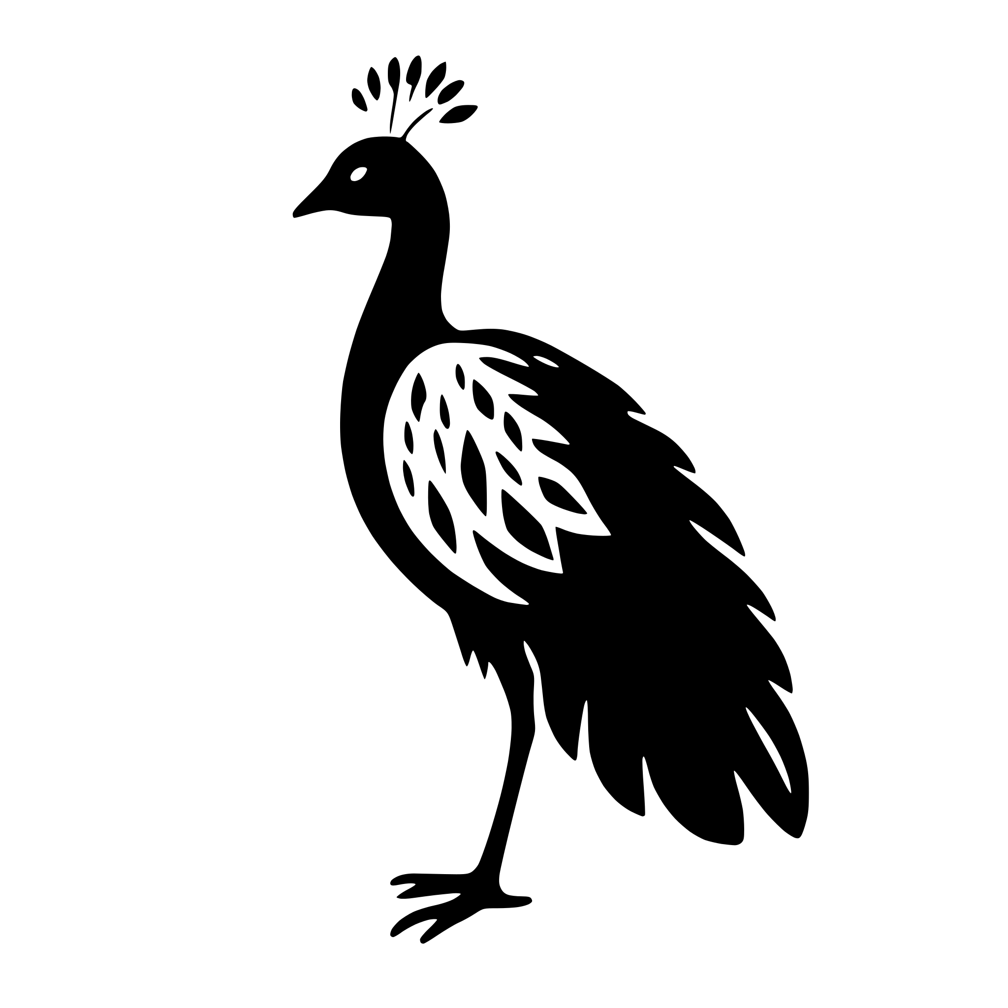 AI-generated SVG of 'peacock with spread feathers'