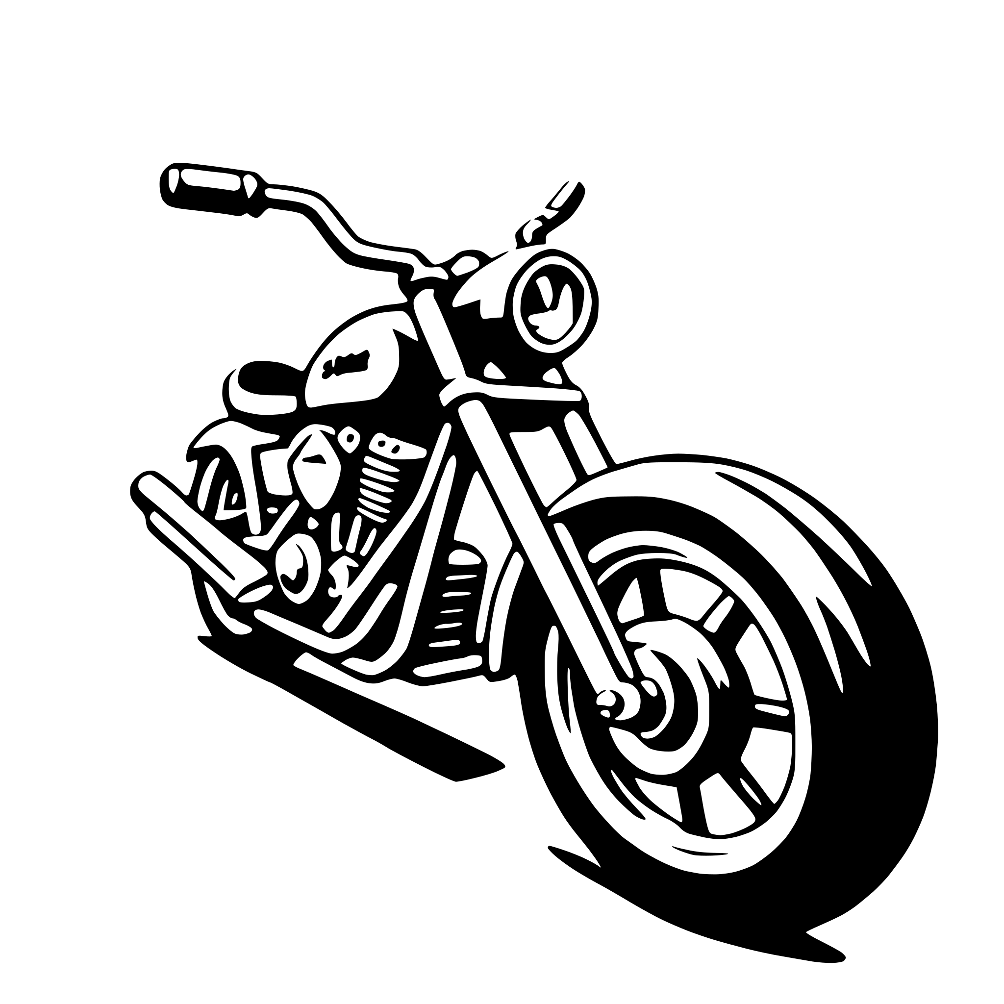 AI-generated SVG of a cruiser motorcycle