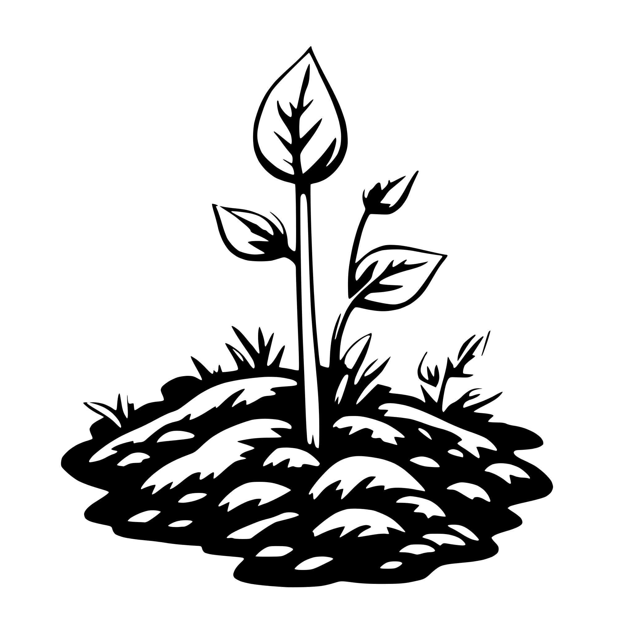 AI-generated SVG of 'a little green shoot sprouted through the ground'