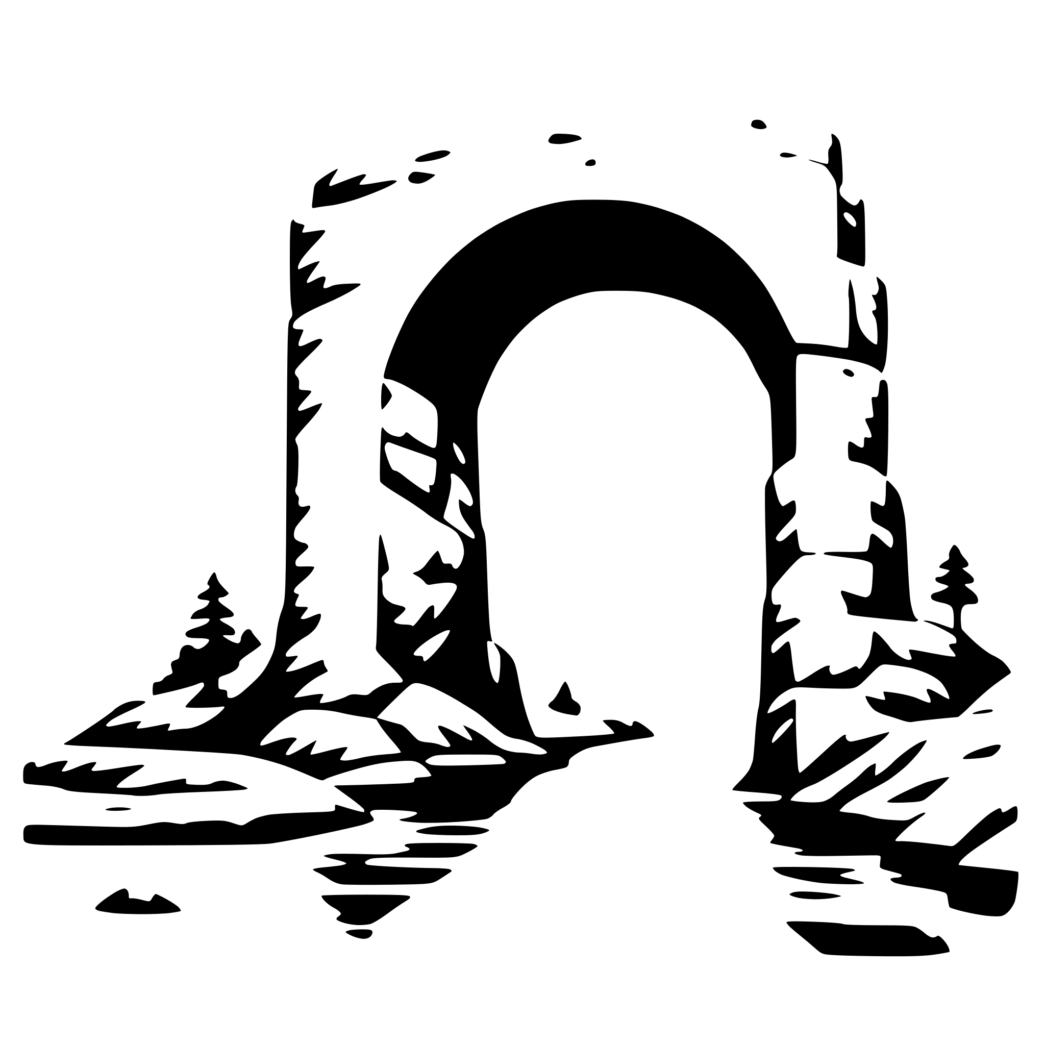 AI-generated SVG of a a wireframe of a natural bridge facing the right