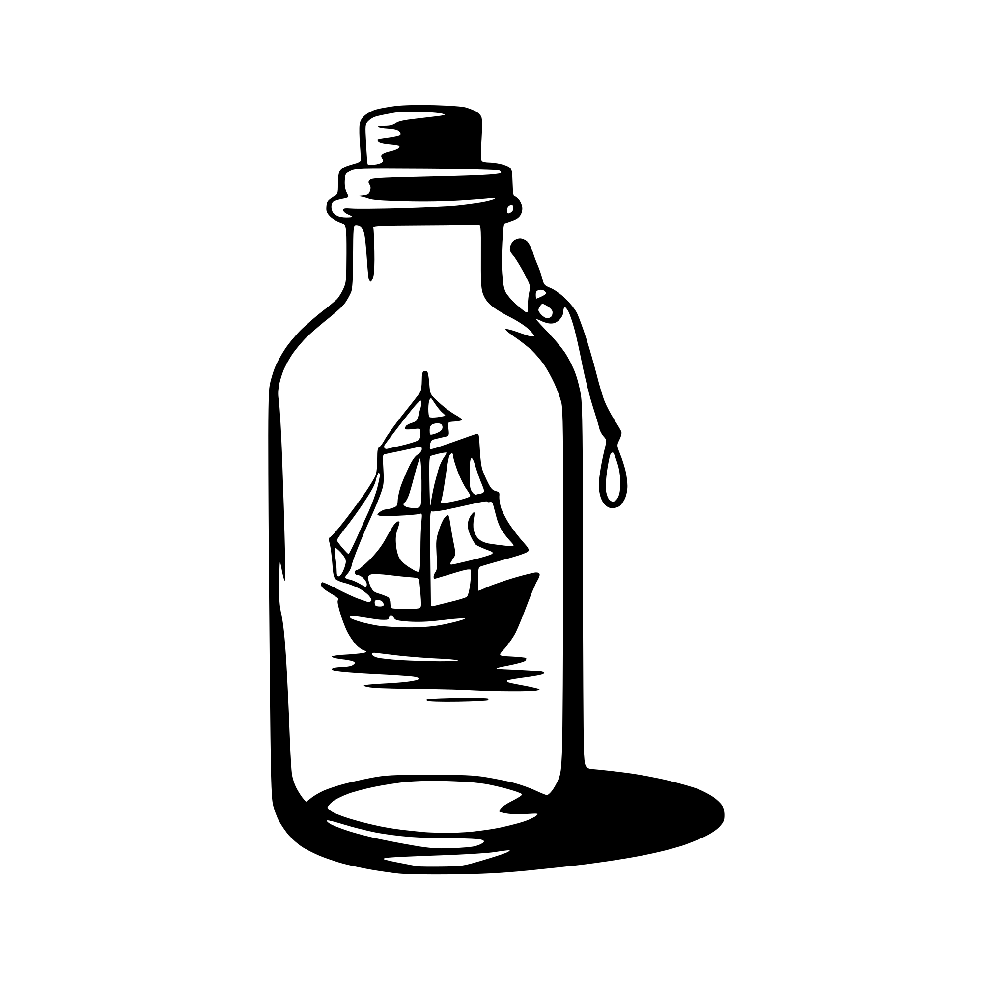 AI-generated SVG of 'sailing ship in a bottle'