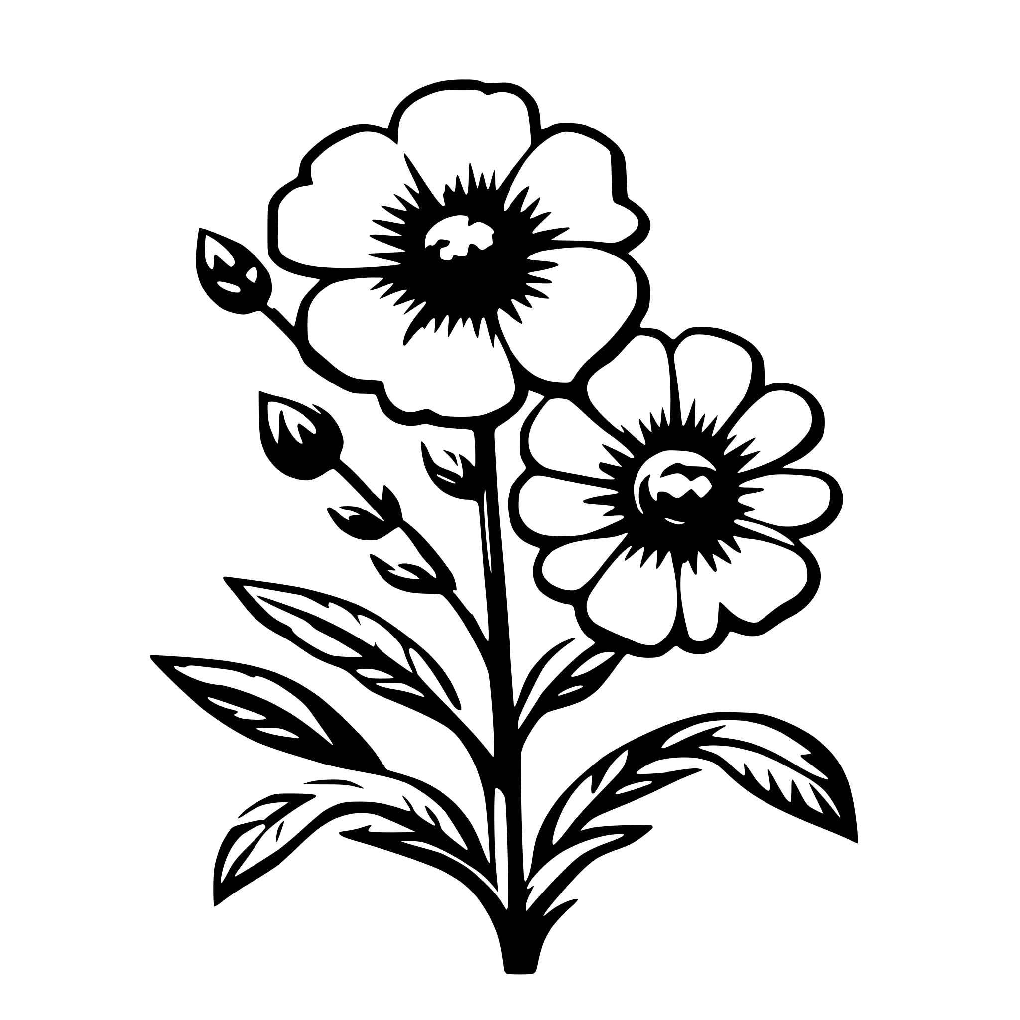 AI-generated SVG of 'Flowers blooming'