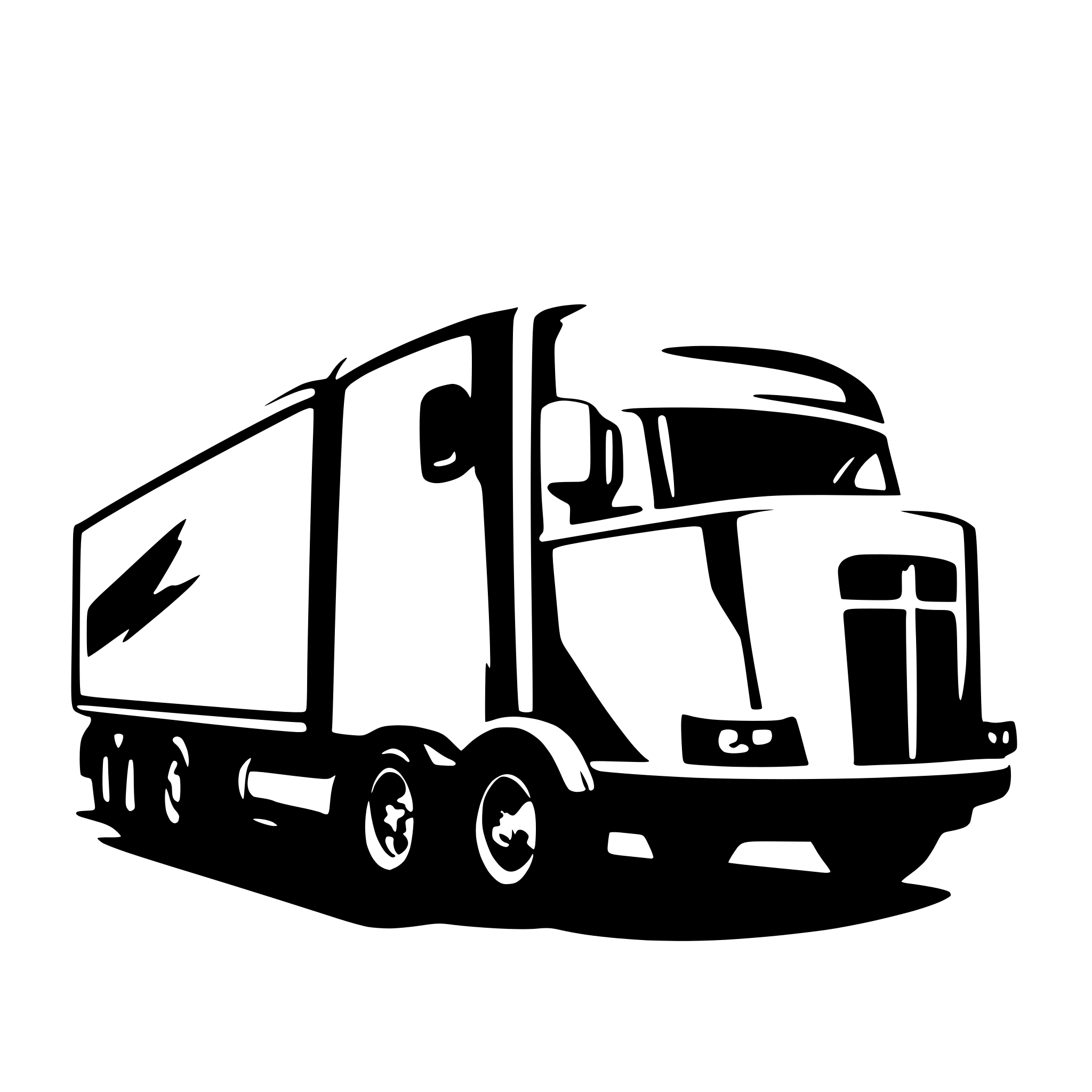 AI-generated SVG of 'Modern Volbo Truck with trailer'