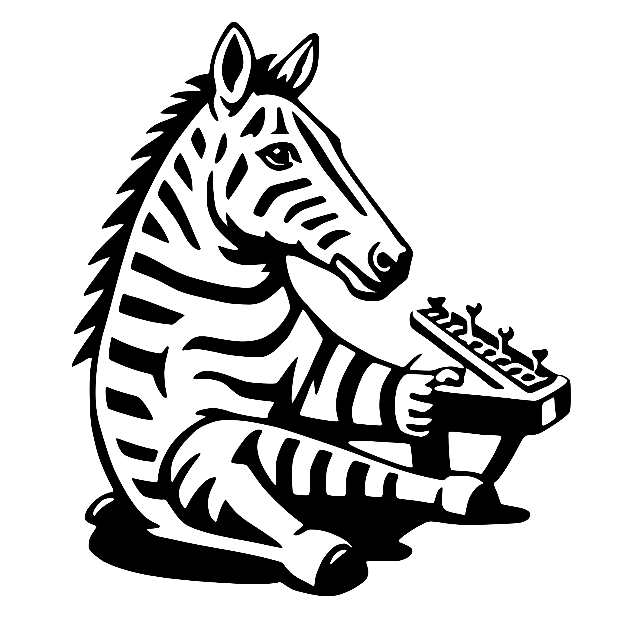 AI-generated SVG of a zebra with zither