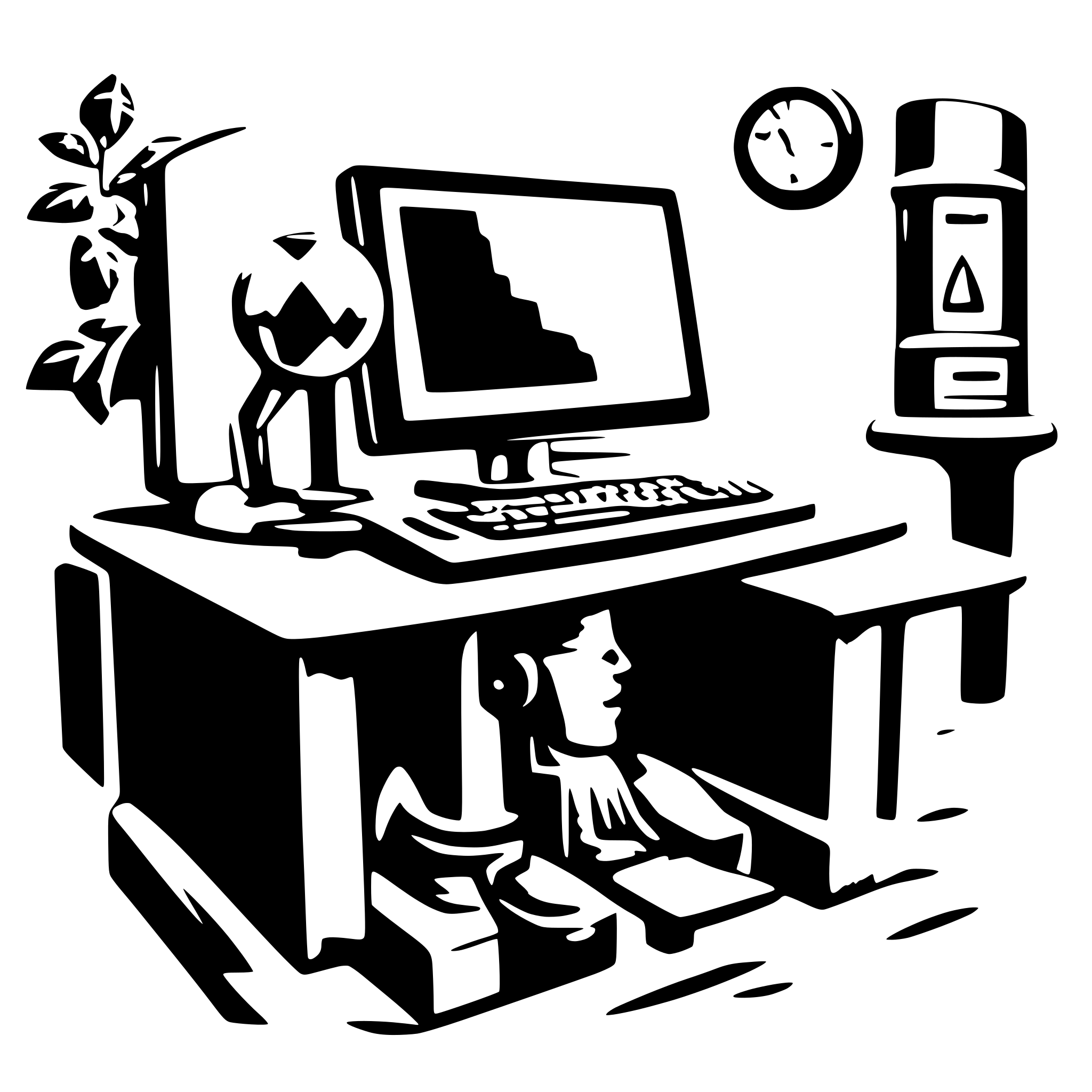 AI-generated SVG of a seseorang duduk di depan komputer dengan ekspresi bingung. AI-generated SVG of a seseorang duduk di depan komputer dengan ekspresi bingung.