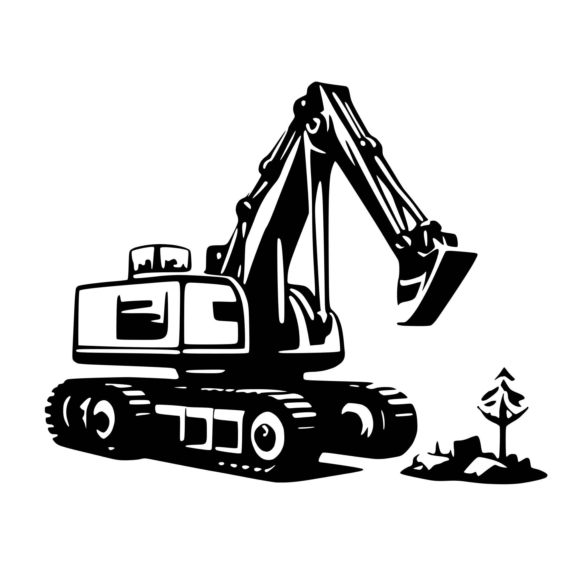 AI-generated SVG of 'excavator with chritsmas gift'