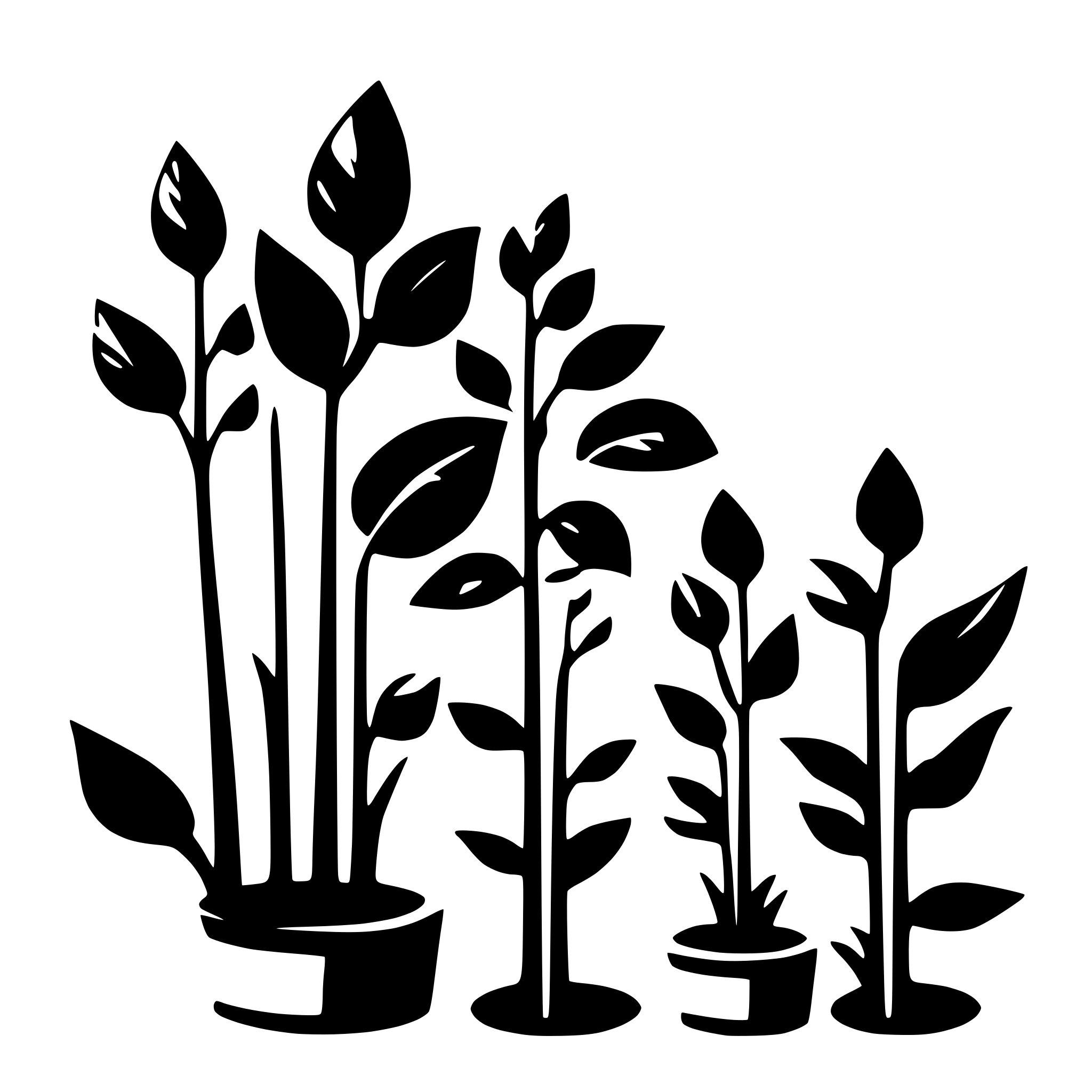 AI-generated SVG of 'Multiples plants shadows'